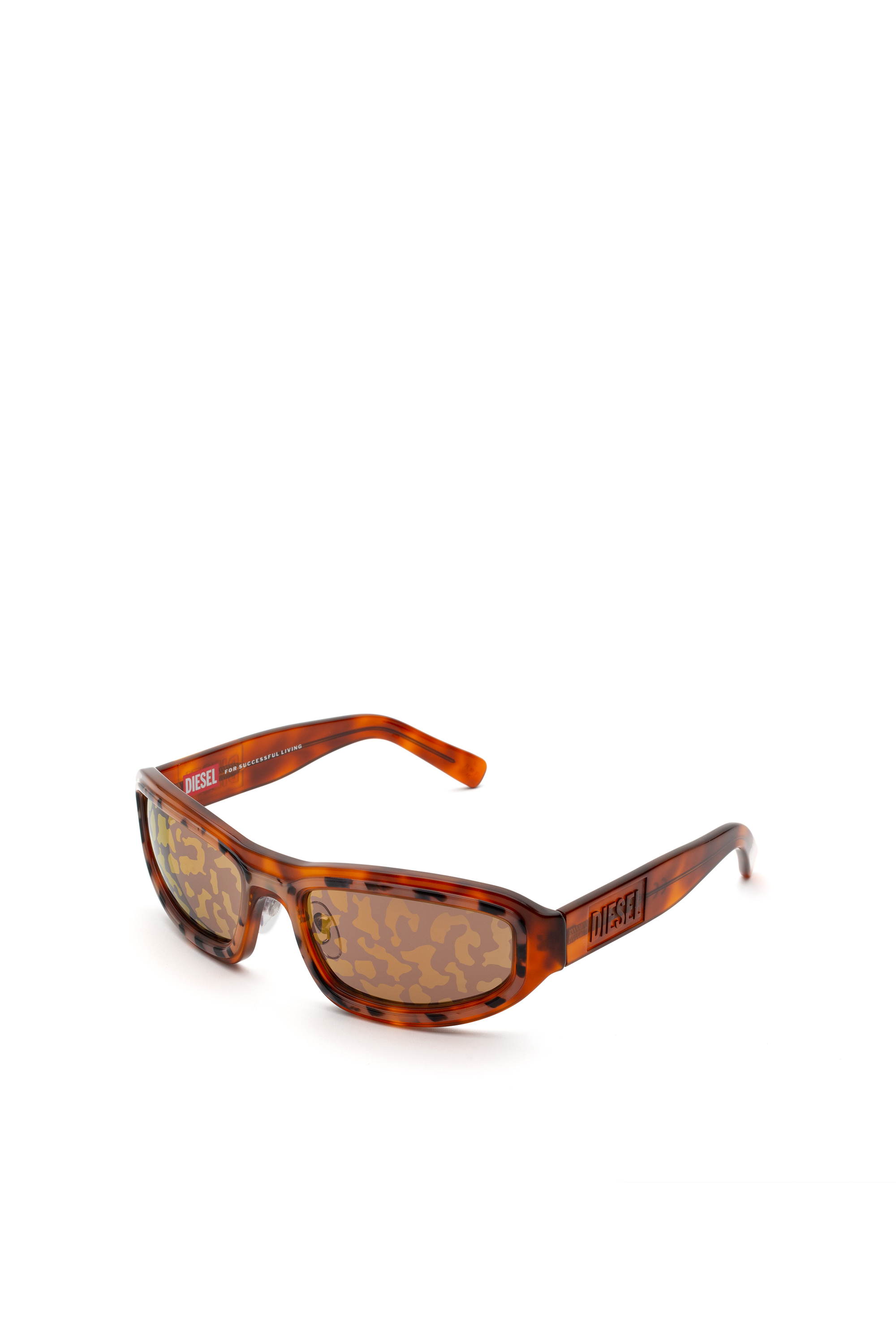 Diesel - DM0364, Unisex's Wraparound experimental construction sunglasses in Brown - 2