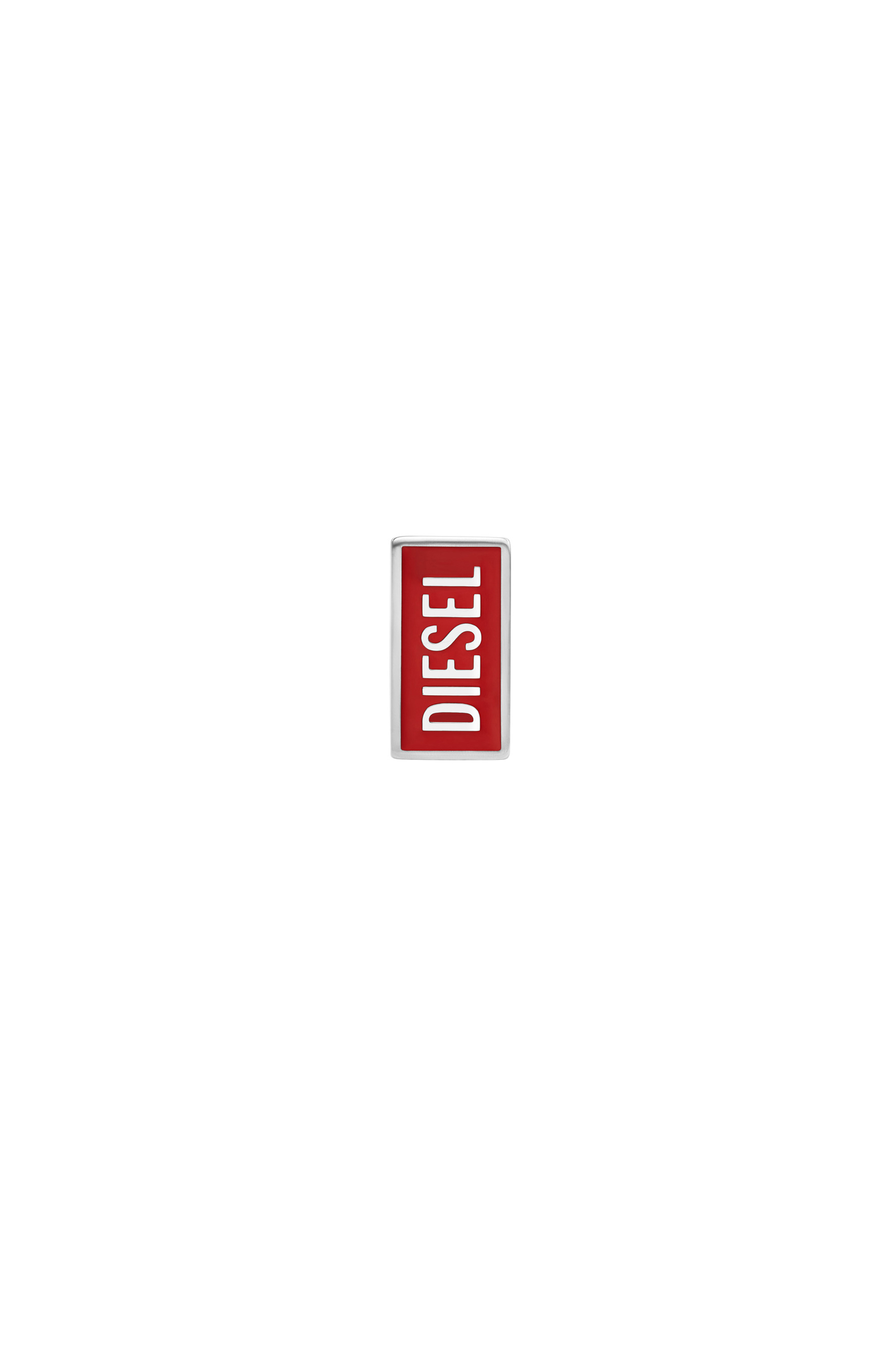 Diesel - DX1367, Unisex's Stainless Steel Logo Stud Earrings in Red - 2