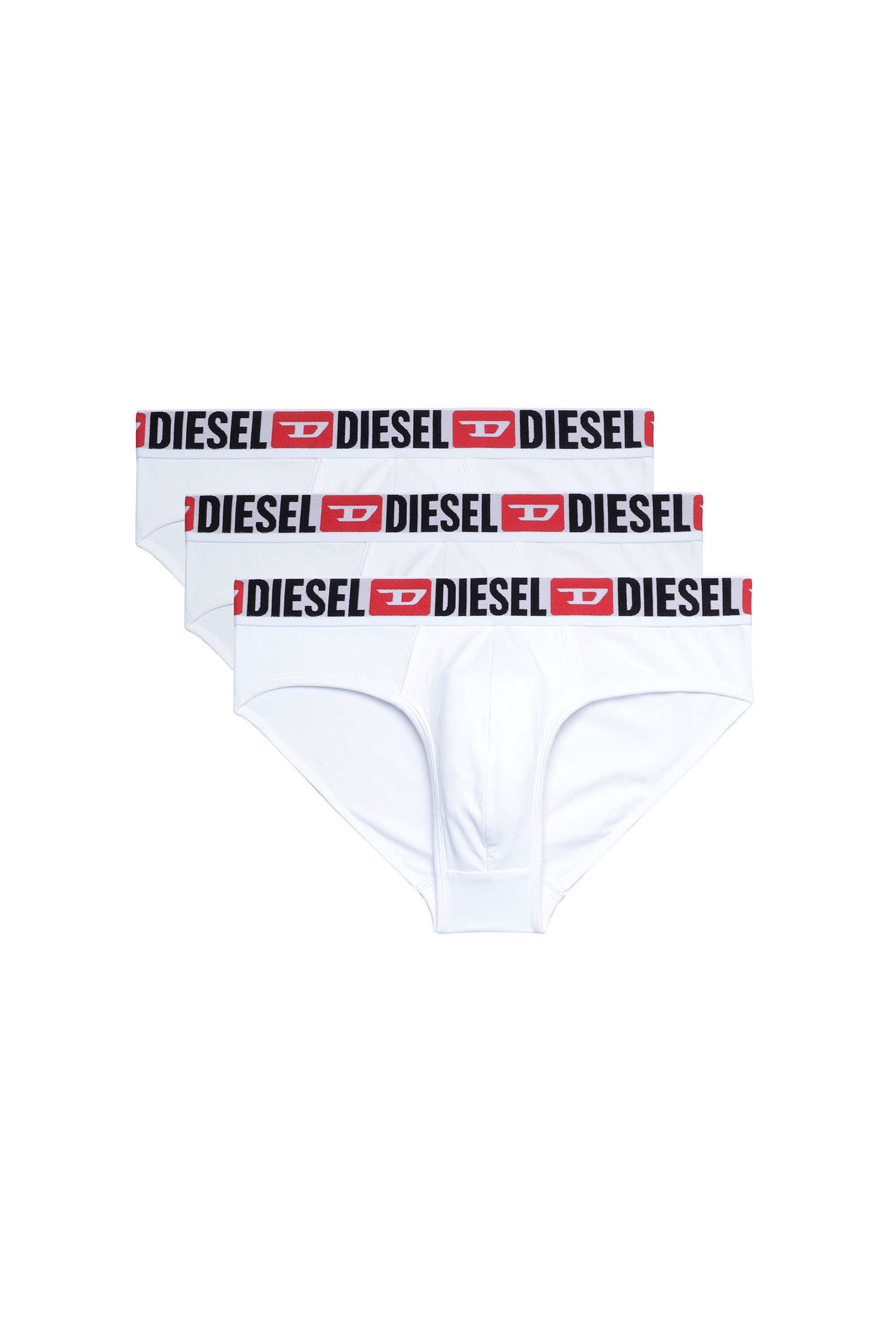 Diesel - UMBR-ANDRETHREEPACK, Man's Three-pack of solid-colour briefs in White - 2