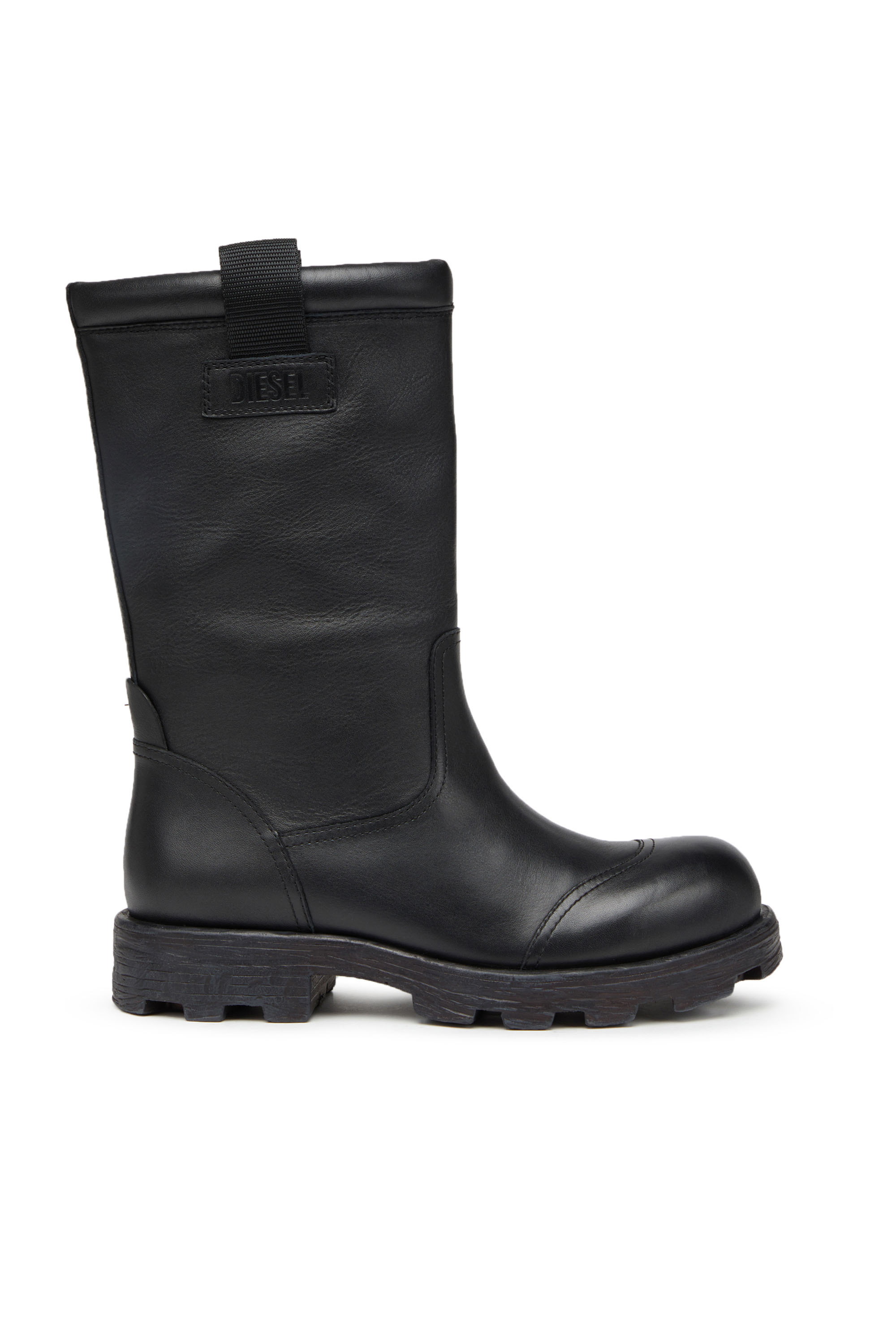 Diesel - D-HAMMER HB, Man's D-Hammer HB - Leather boots with logo patch in Black - 1