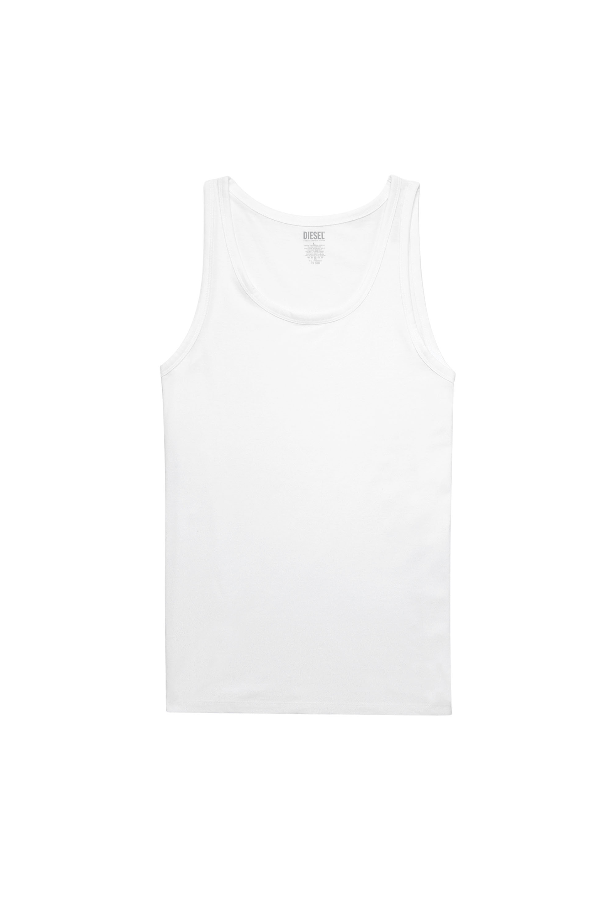 Diesel - UMTK-JOHNNY-TUBE-TWOPACK, Man's Two-pack of tank tops with logo print in White - 2