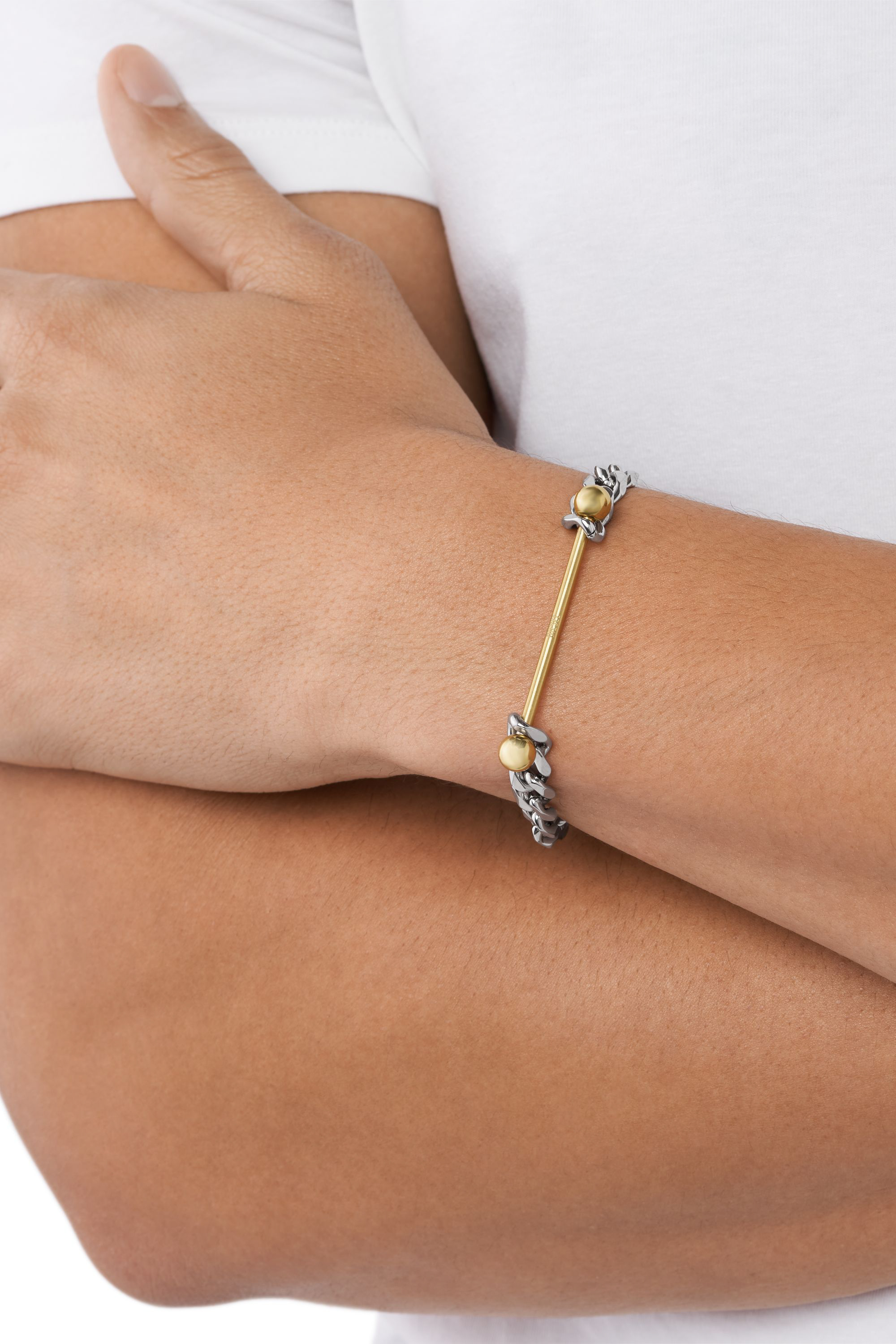 Diesel - DX1410, Unisex's Two-Tone Stainless Steel Chain Bracelet in Silver - 3