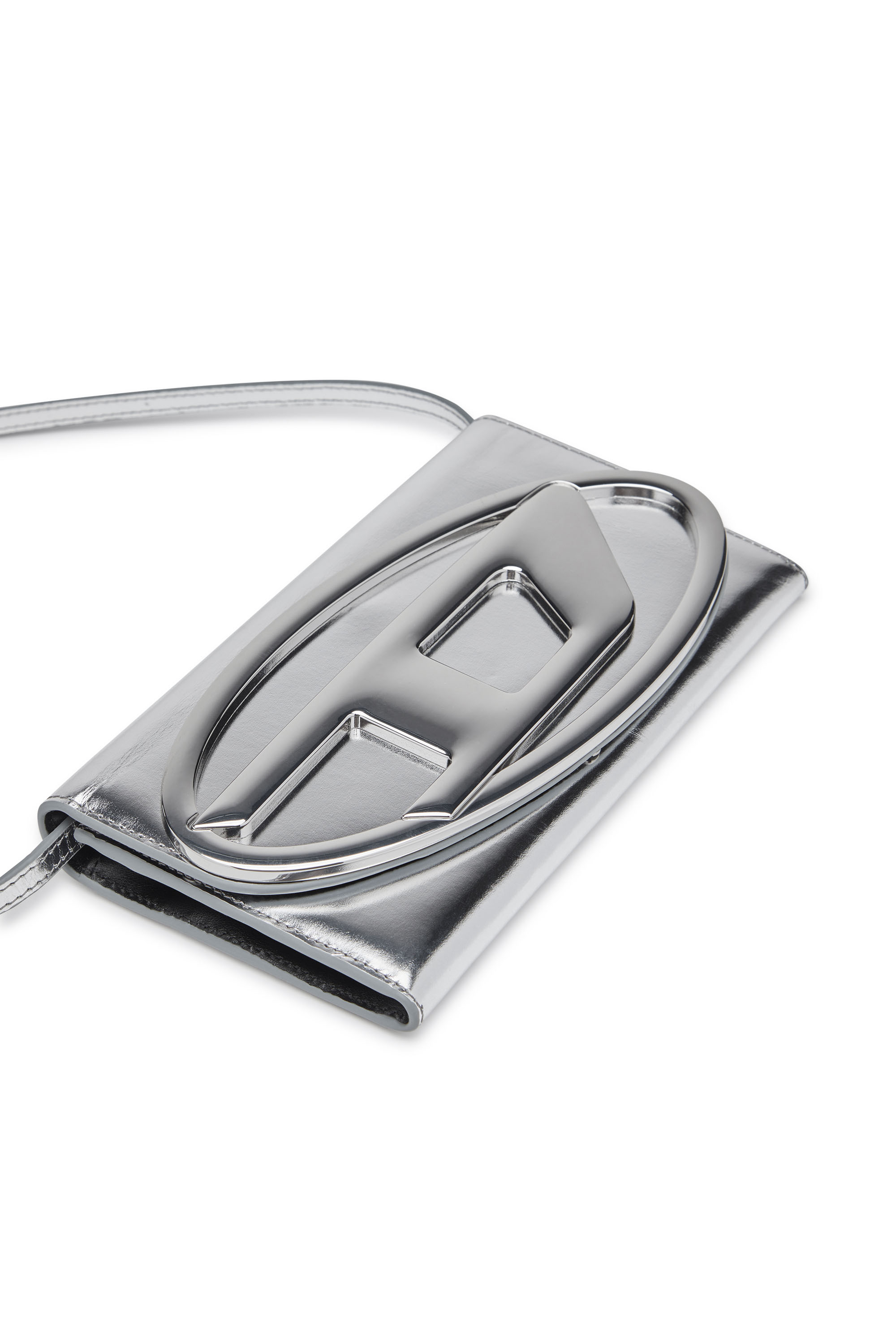 Diesel - CYGNUS, Woman's Wallet purse in mirrored leather in Silver - 4