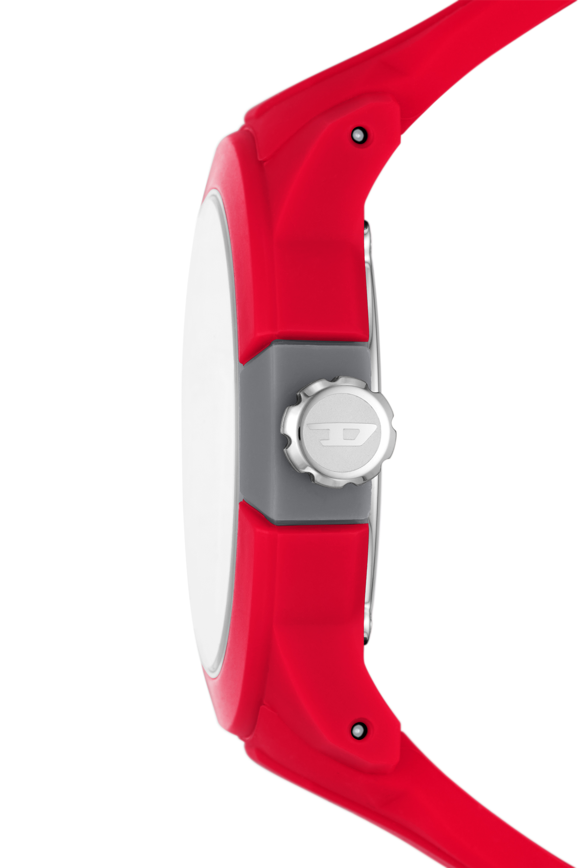 Diesel - DZ1980, Unisex's Double up three-hand red silicone watch in Red - 2