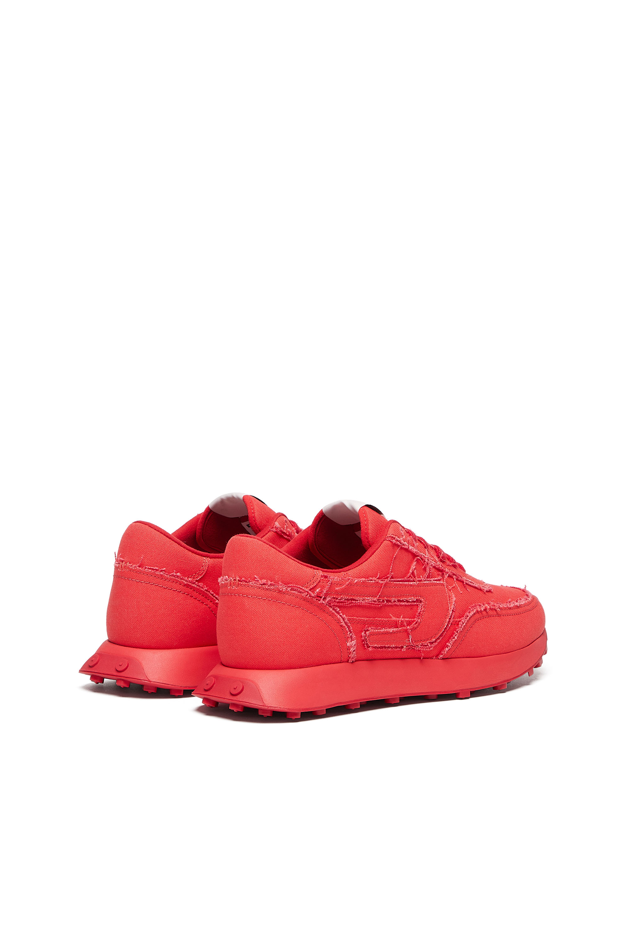 Diesel - S-RACER LC, Man's S-Racer Lc - Canvas sneakers with frayed edges in Red - 3