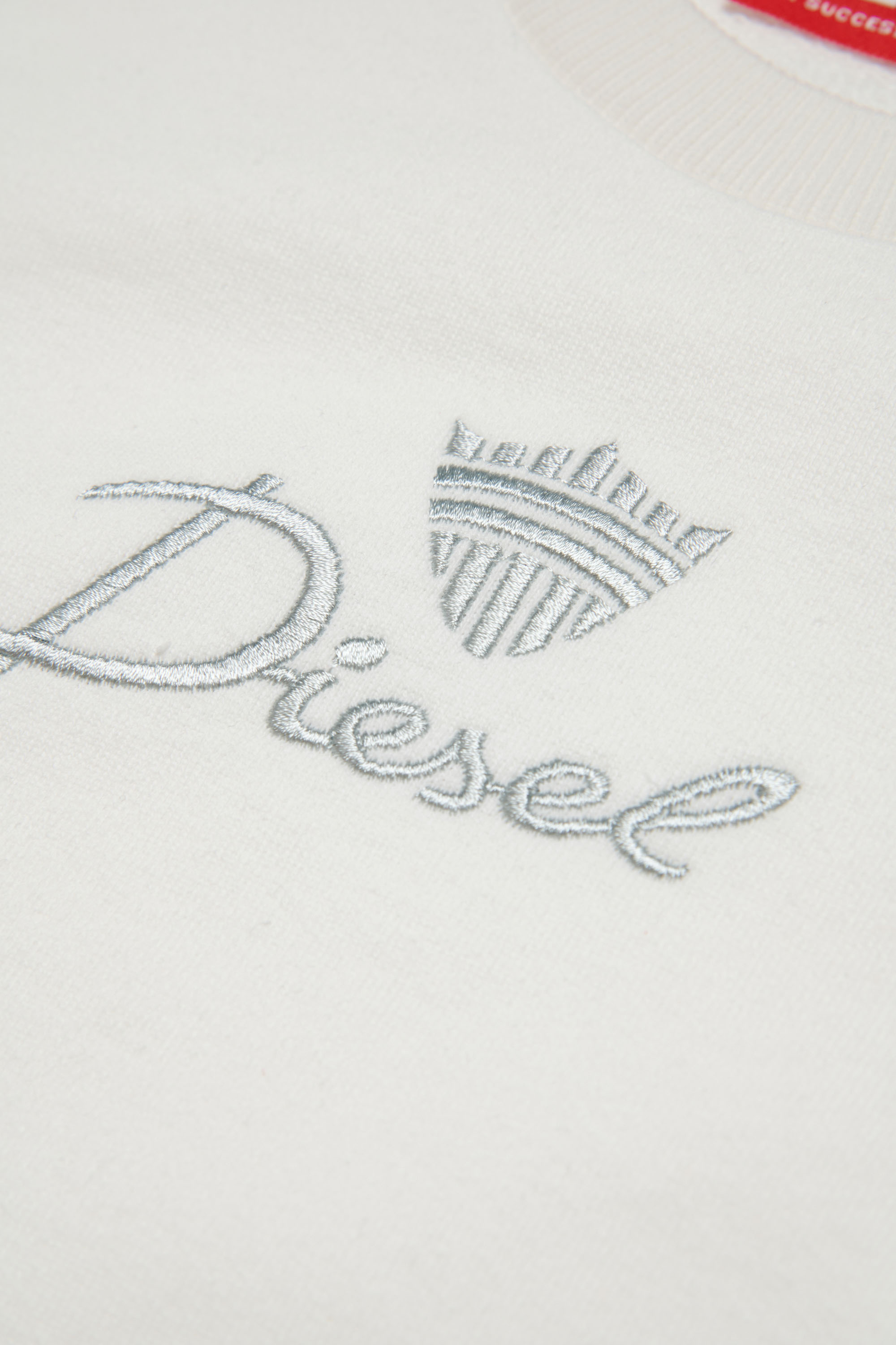 Diesel - SLEM, Woman's Sweatshirt with embroidered crest in White - 3