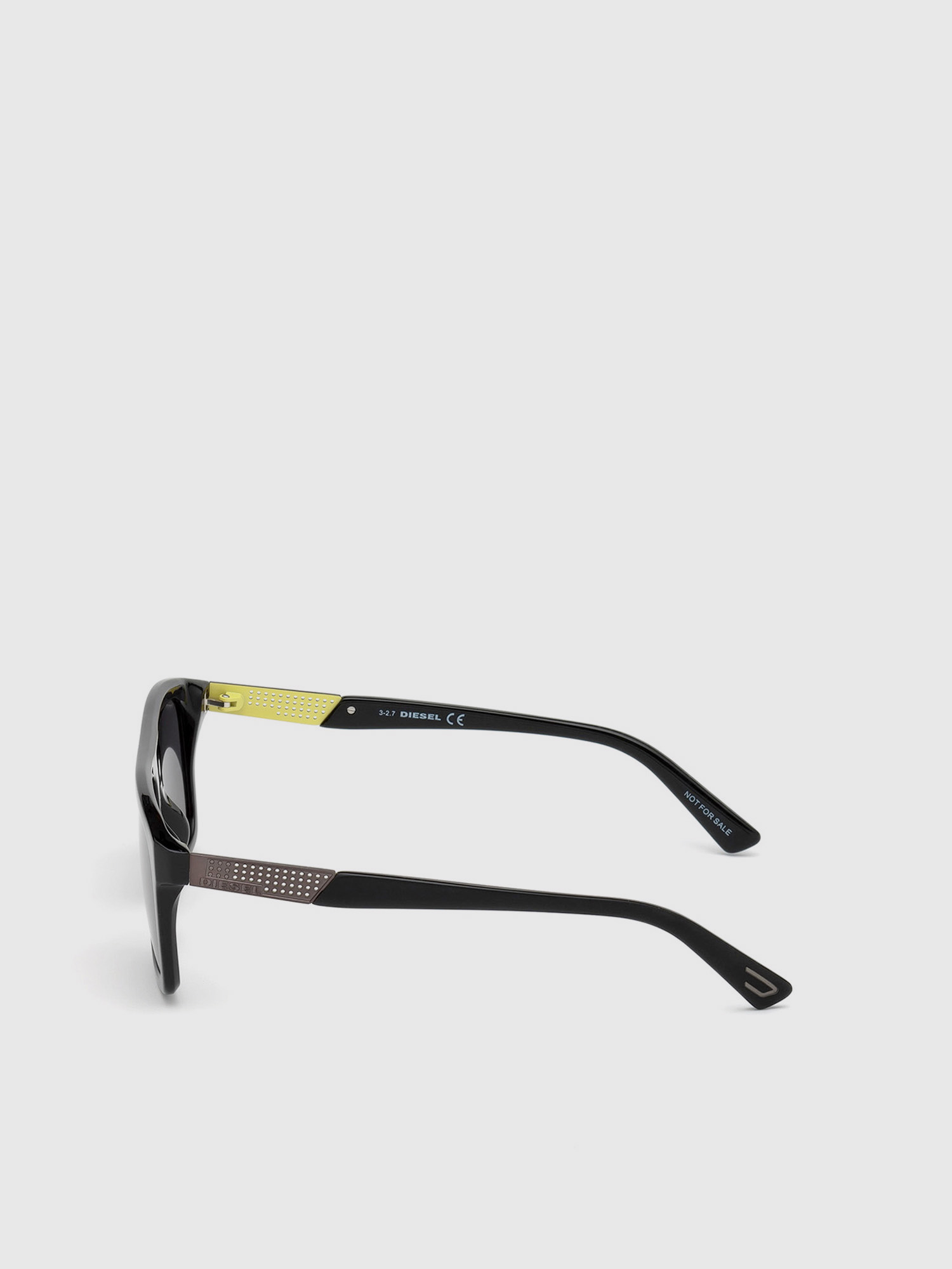 Diesel - DL0268, Man's Square eyewear with metal plaque in Black - 4