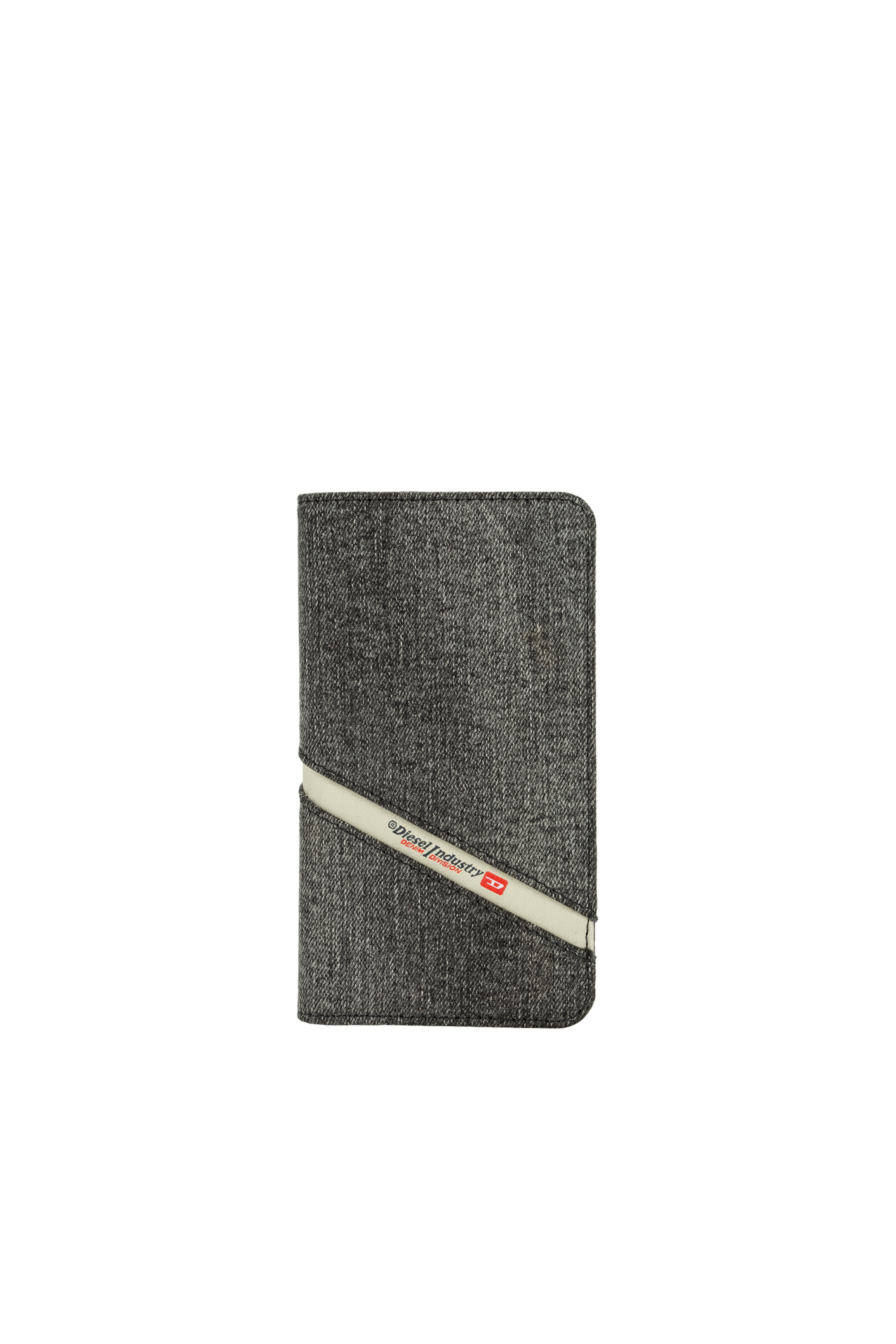 Diesel - DIESEL 2-IN-1 FOLIO CASE FOR IPHONE XR, Unisex's Grey denim diagonal logo case, iPhone XR in Grey - 3