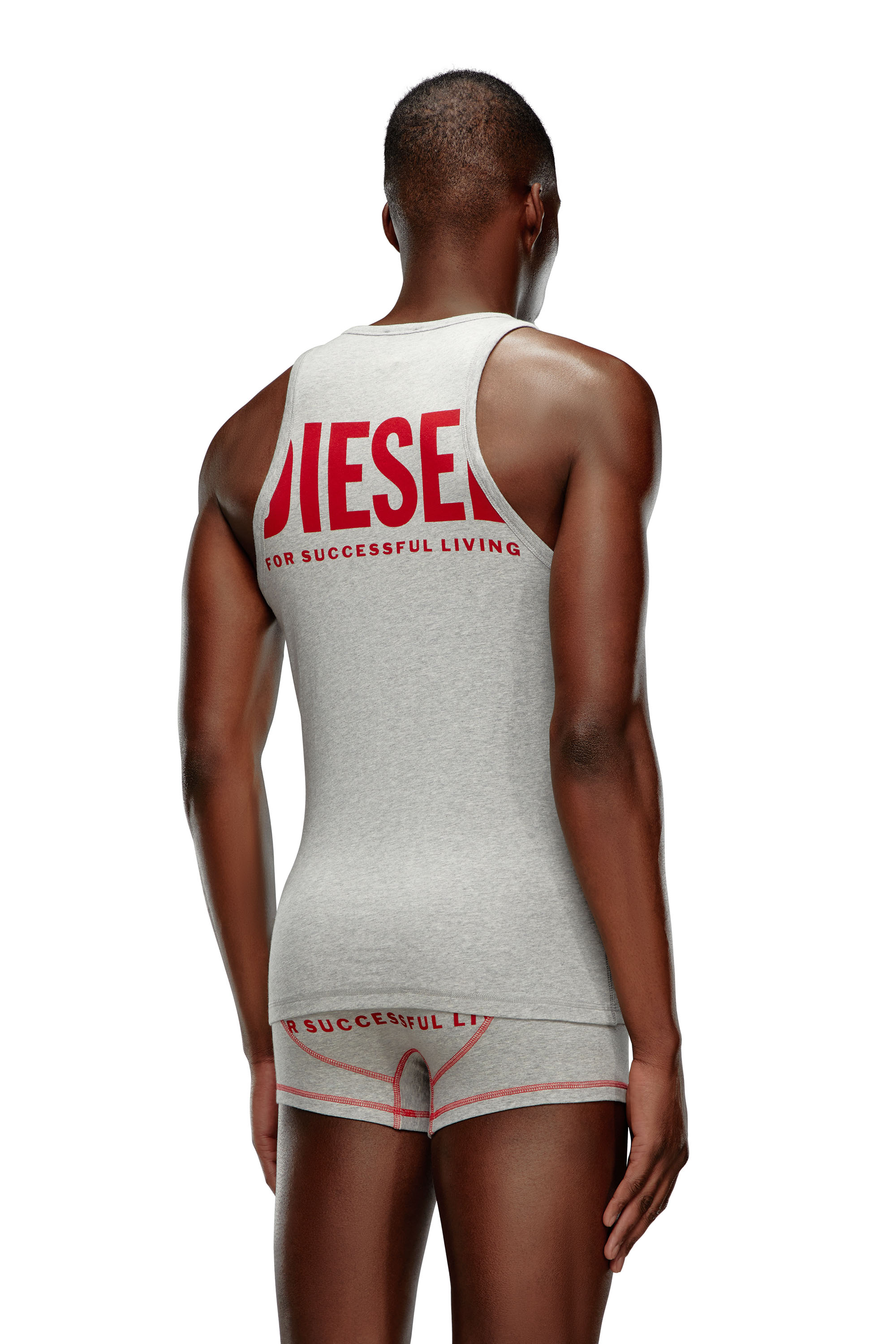 Diesel - UMTK-JOHNNY, Man's Tank top with logo print in Grey - 1
