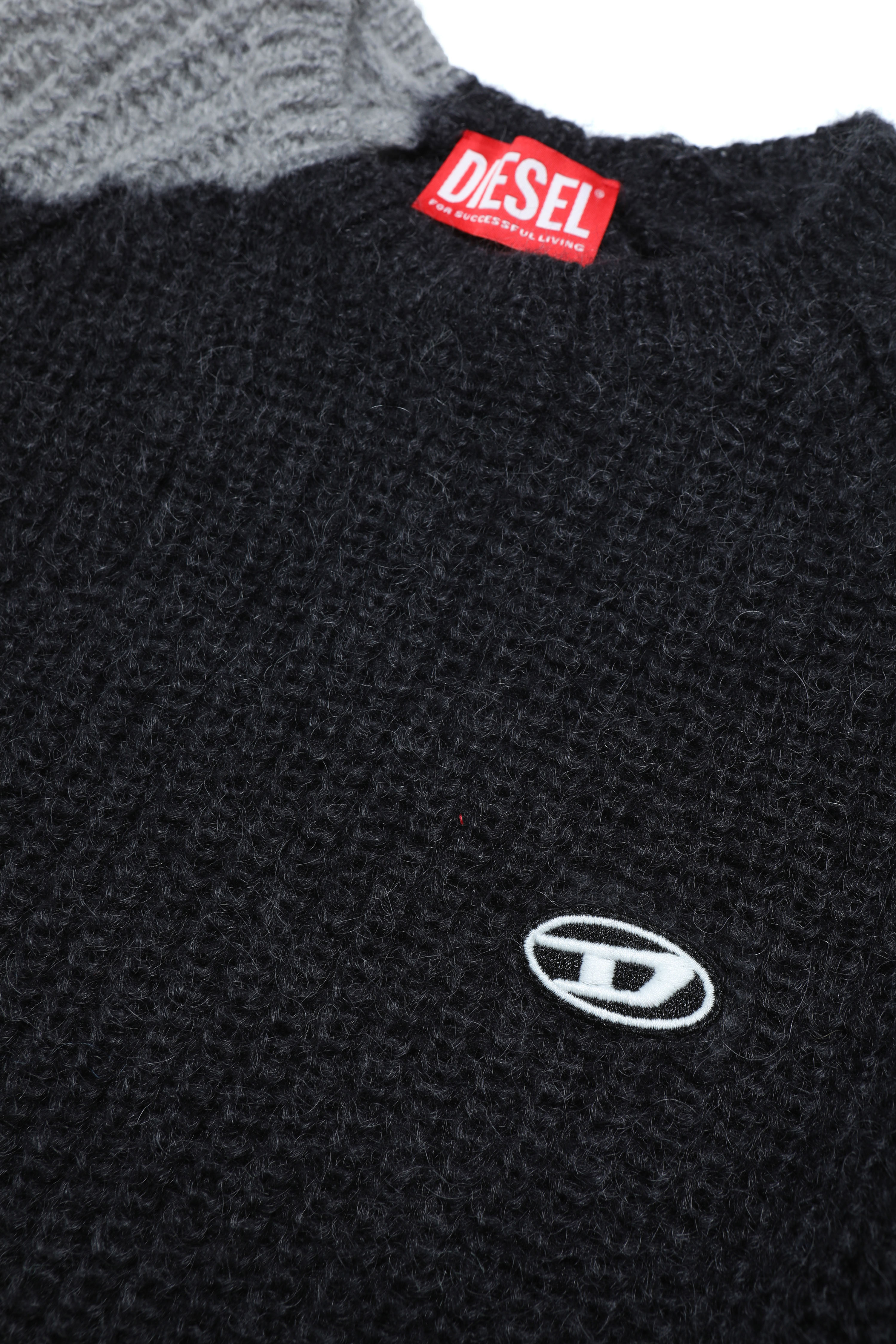Diesel - KOSIMO OVER, Unisex's Faded jumper in wool and mohair blend in Black - 3