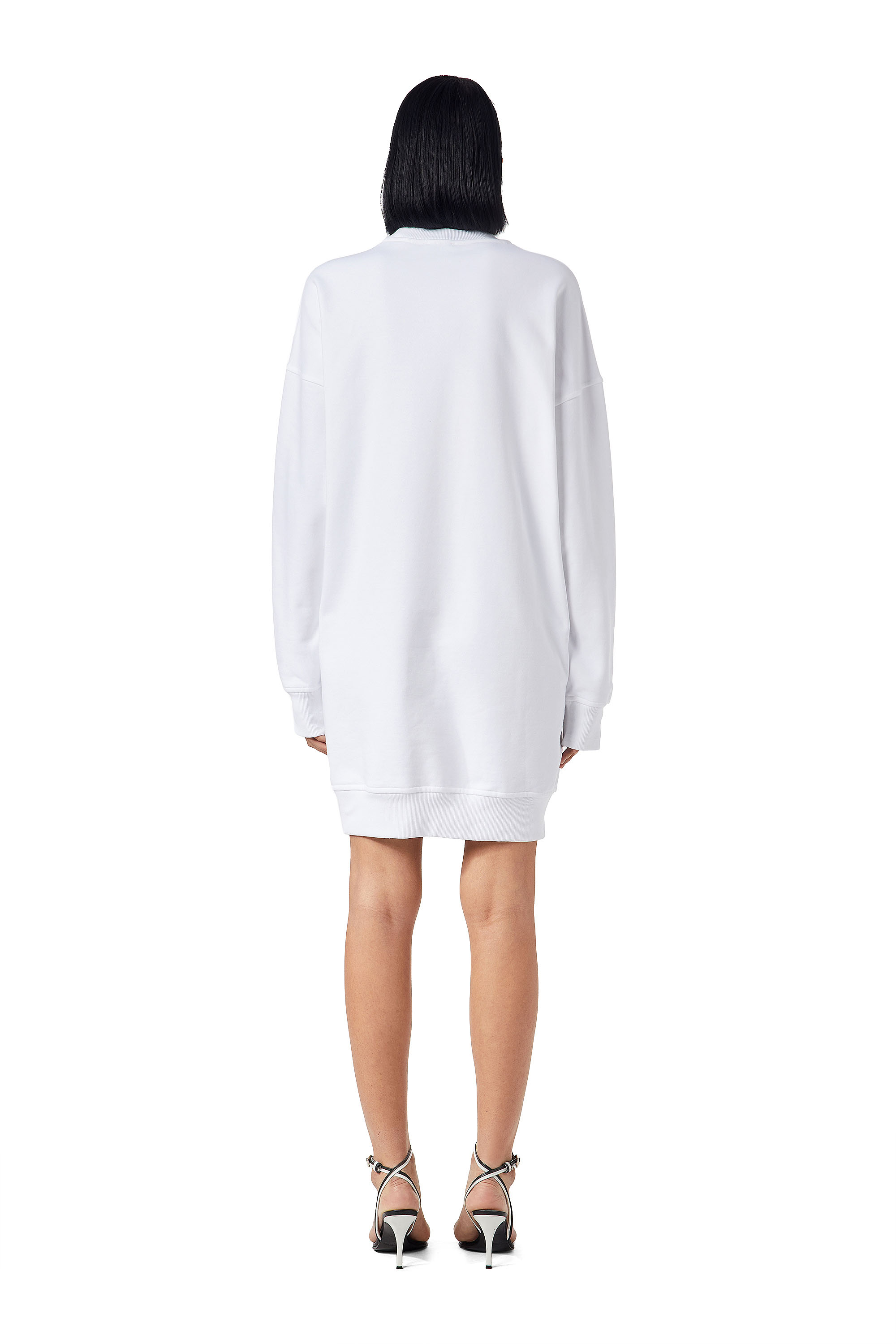 Diesel - D-ROBBIE-DIV, Woman's Sweatshirt dress with logo in White - 3