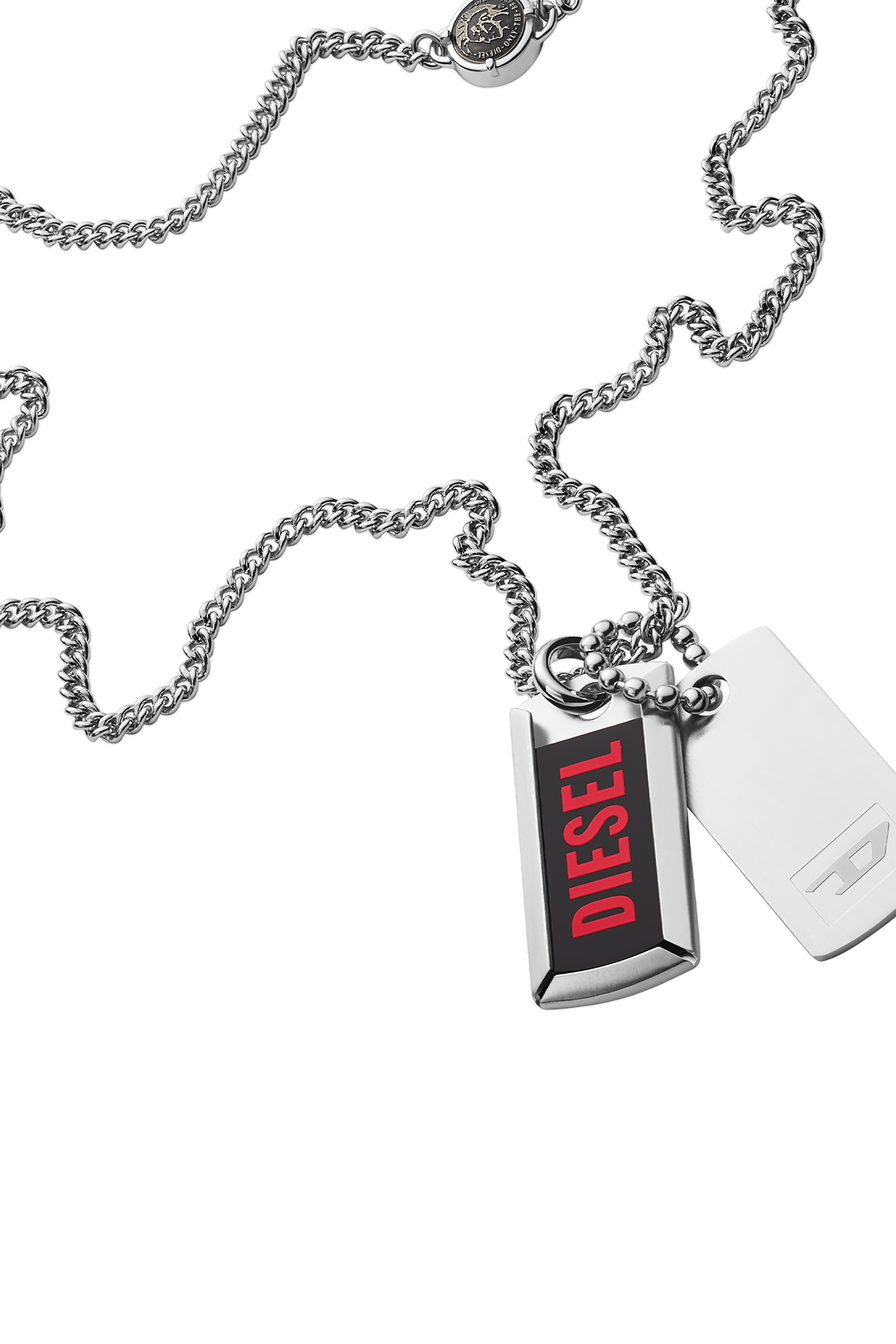Diesel - DX1244, Man's Stainless steel double dog tag necklace in Silver - 1