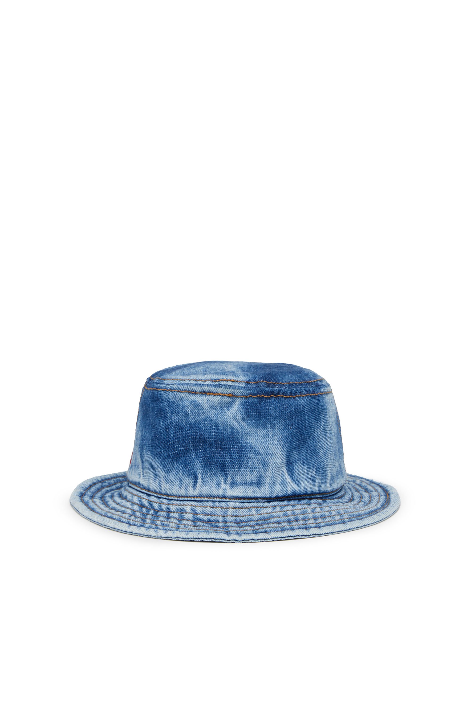 Diesel - C-LIB-FISHER, Man's Bucket hat in washed denim in Blue - 1