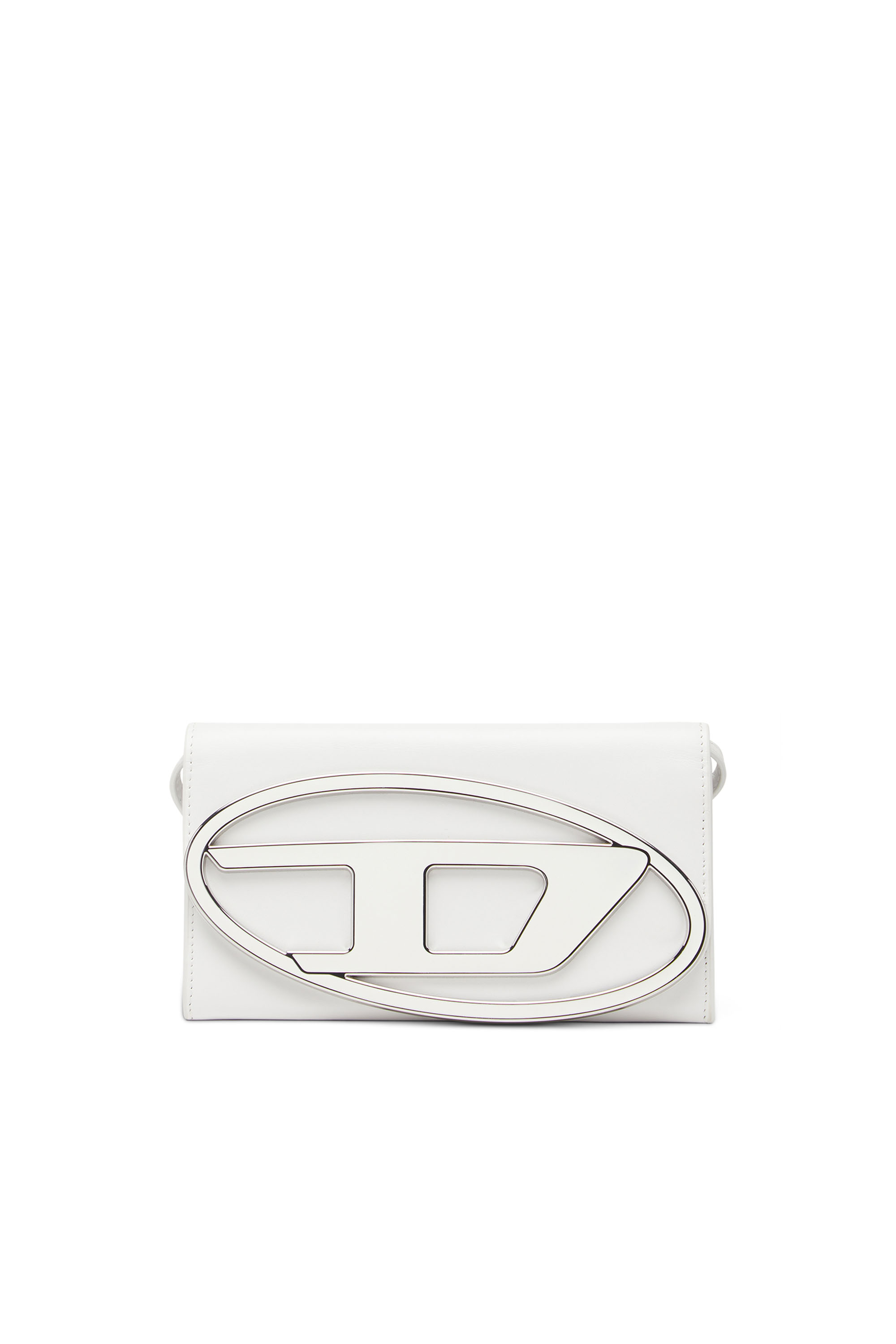 Diesel - CYGNUS, Woman's Leather wallet purse with logo plaque in White - 1