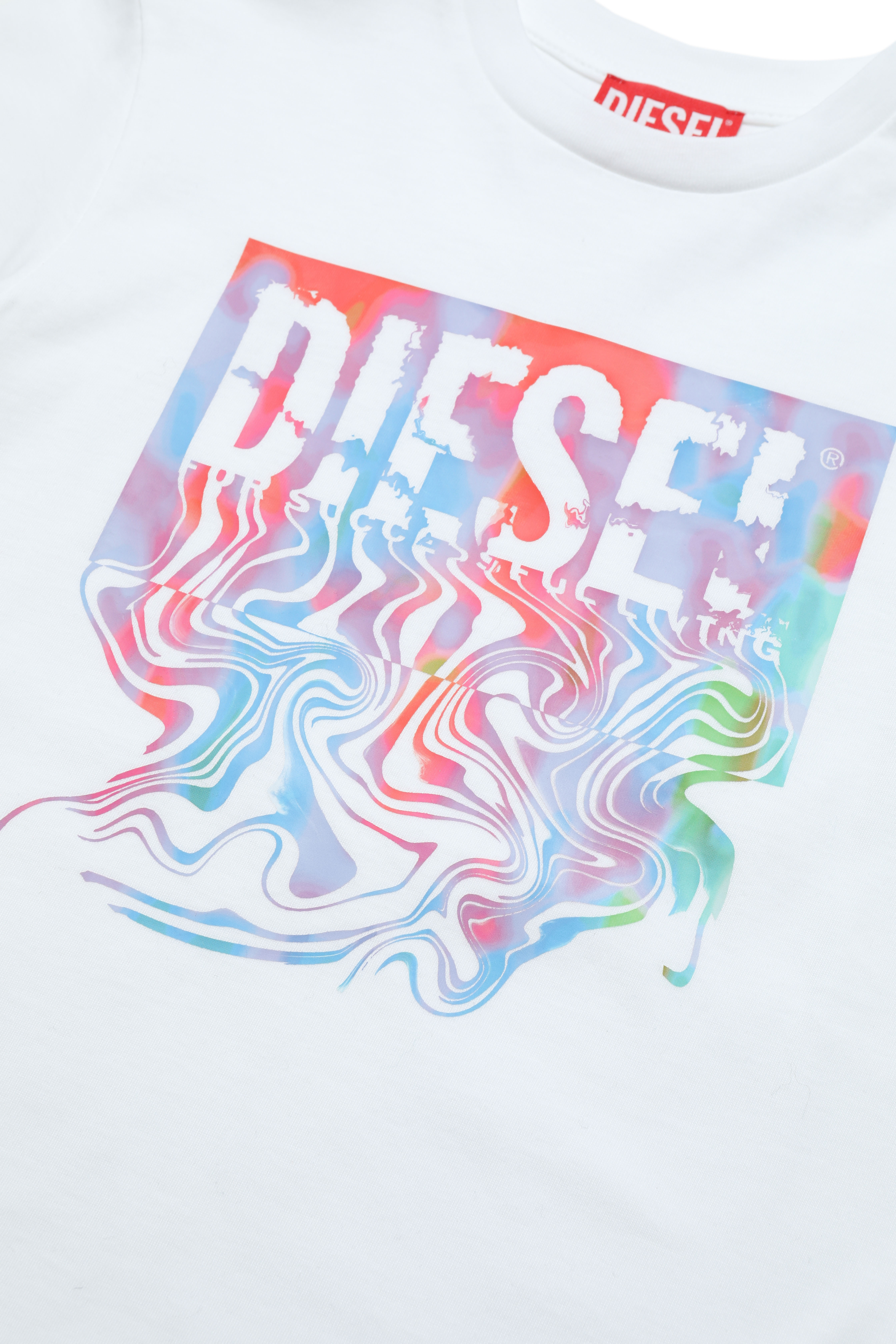 Diesel - TERCED, Unisex's T-shirt with fluid Diesel print in White - 3