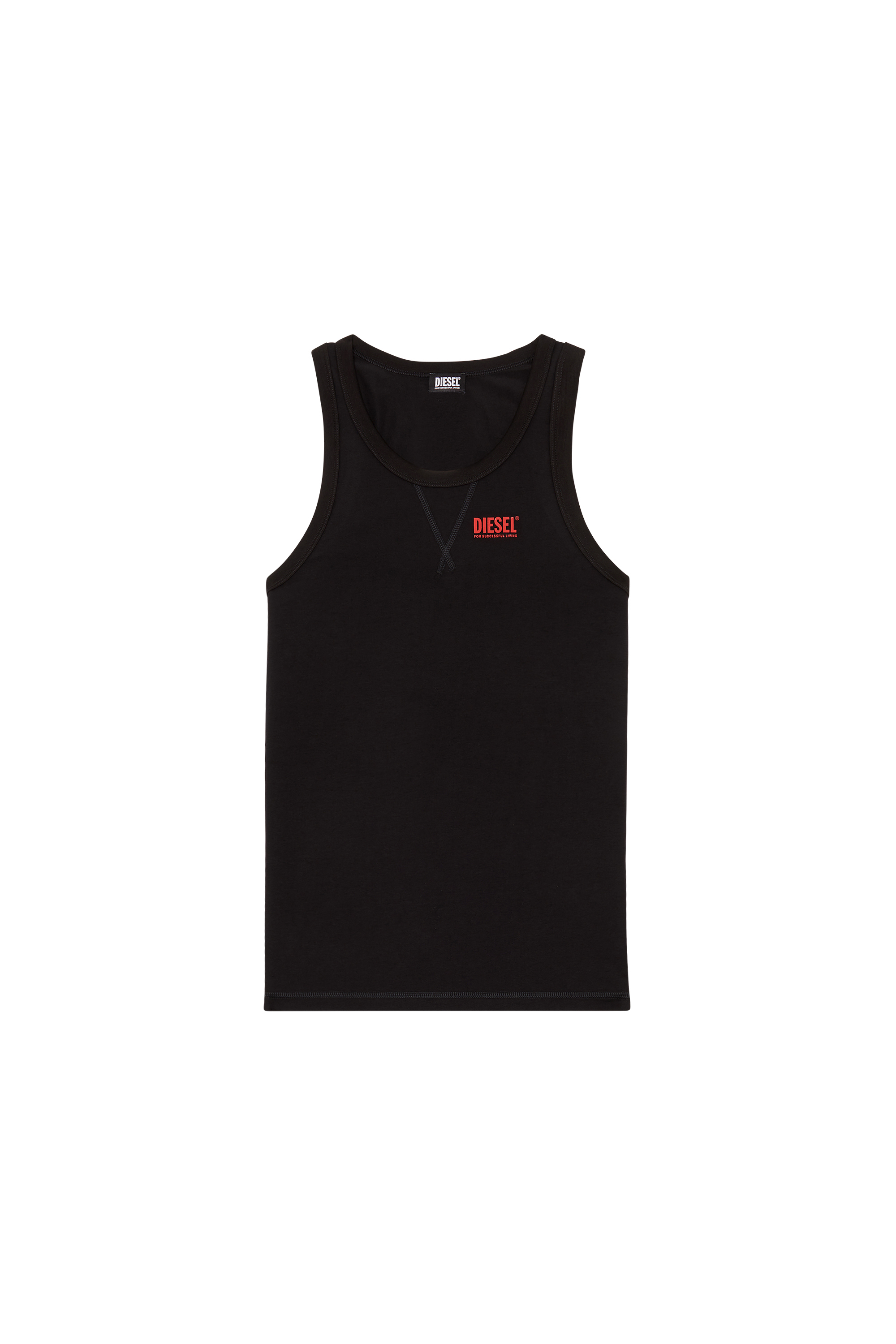 Diesel - UMTK-JOHNNY, Man's Tank top with logo print in Black - 4