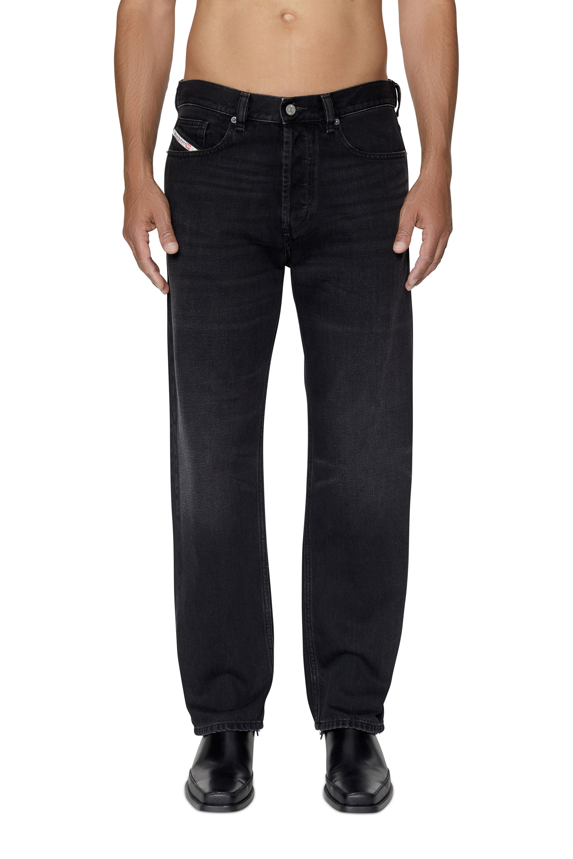 Diesel - Straight Jeans 2010 D-Macs 09B88, Man's Straight Jeans - 2010 D-Macs in Black/Dark grey - 1