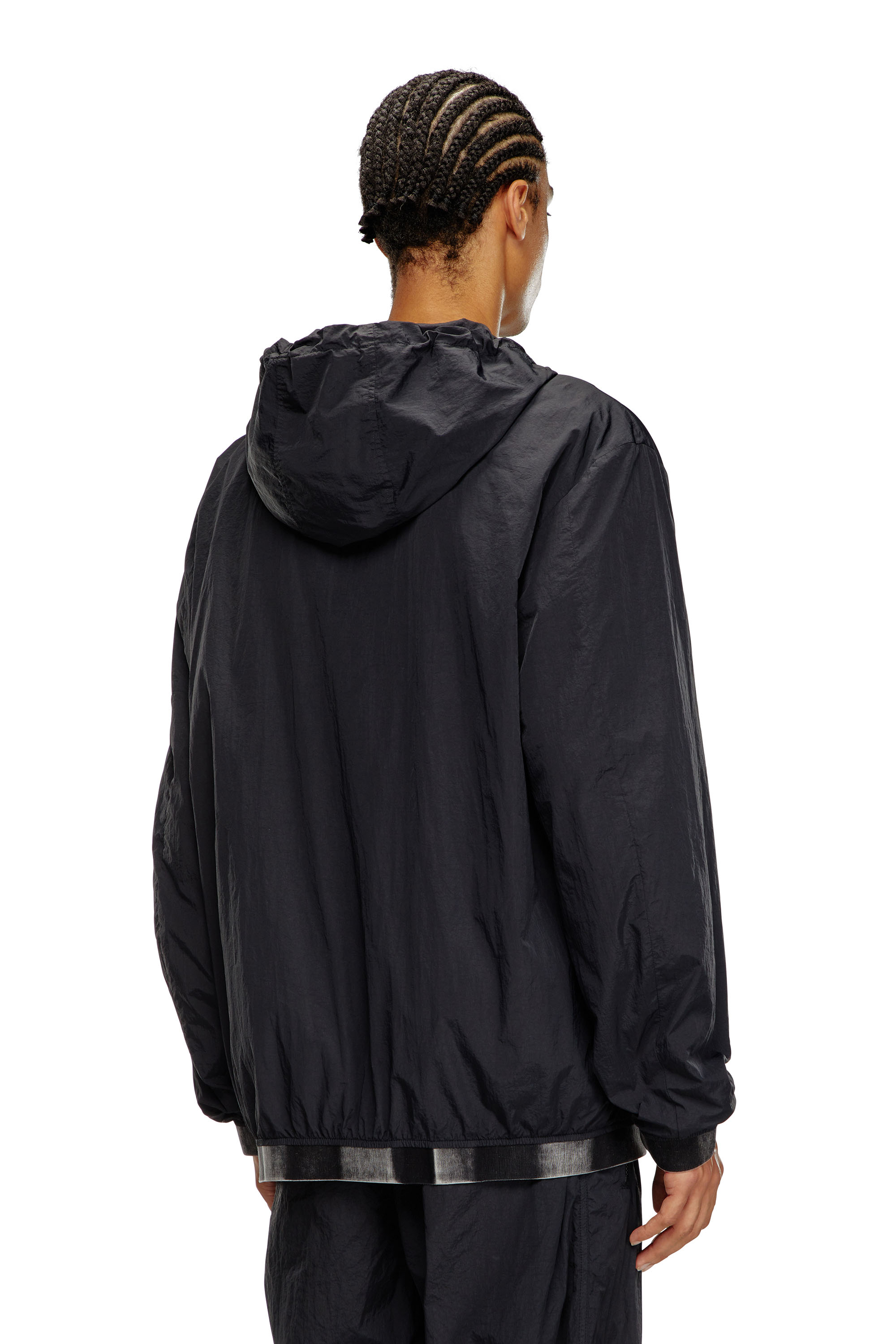 Diesel - J-POST, Man's Windbreaker in recycled shell in Black - 4