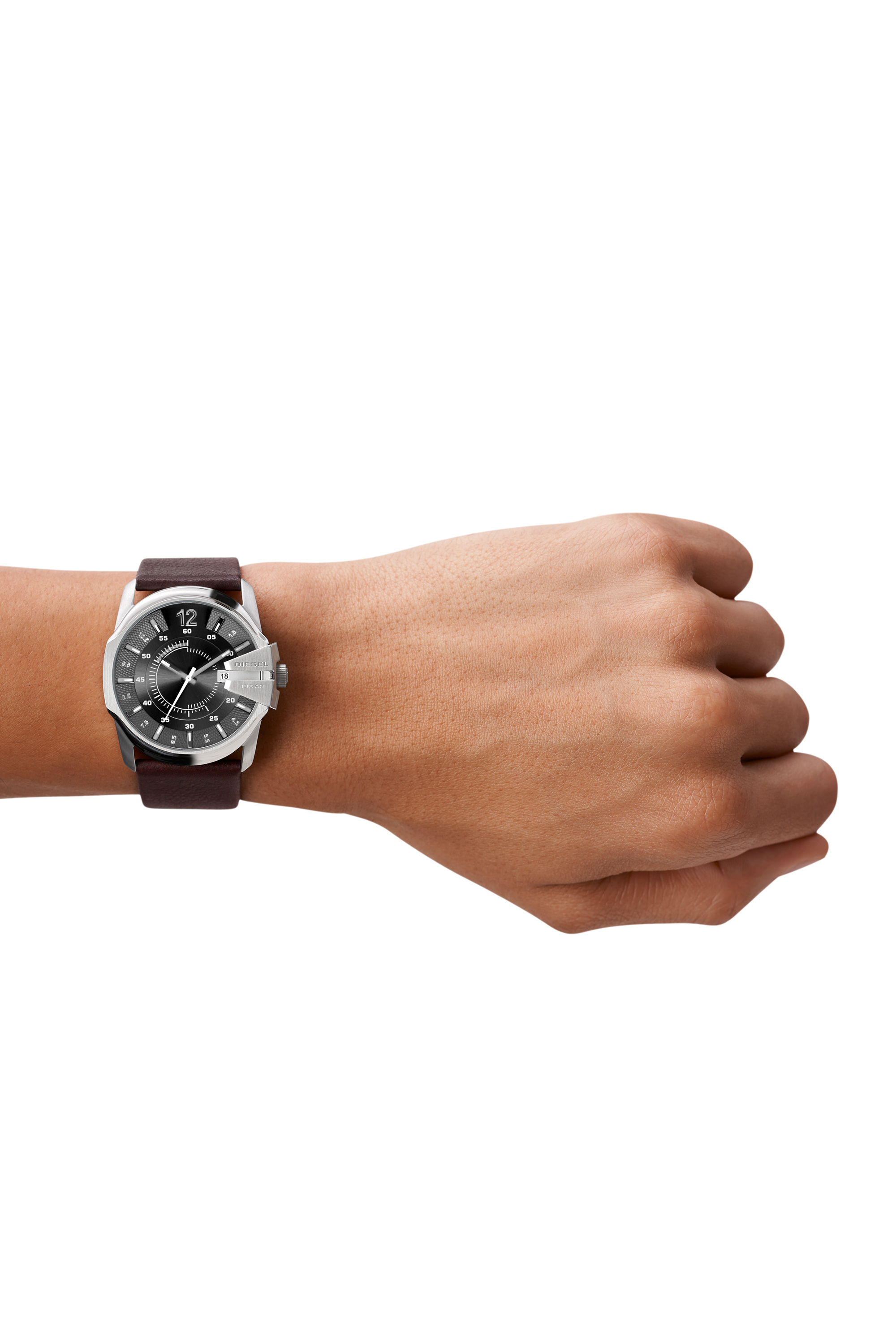 Diesel - DZ1206, Man's Brown leather watch in Dark Brown - 4