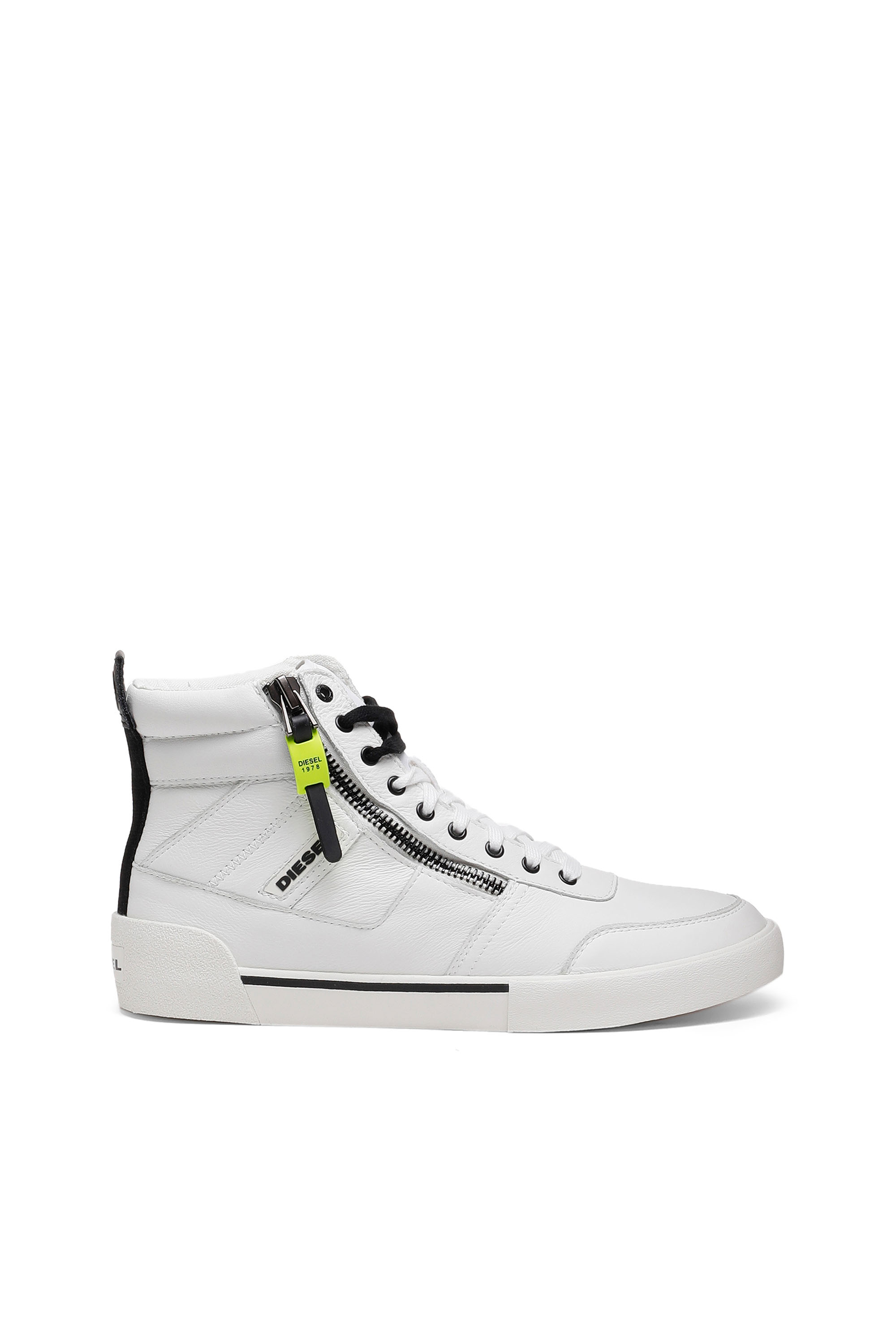 Diesel - S-DVELOWS, Man's S-Dvelows-High-top sneakers in panelled suede in White - 1