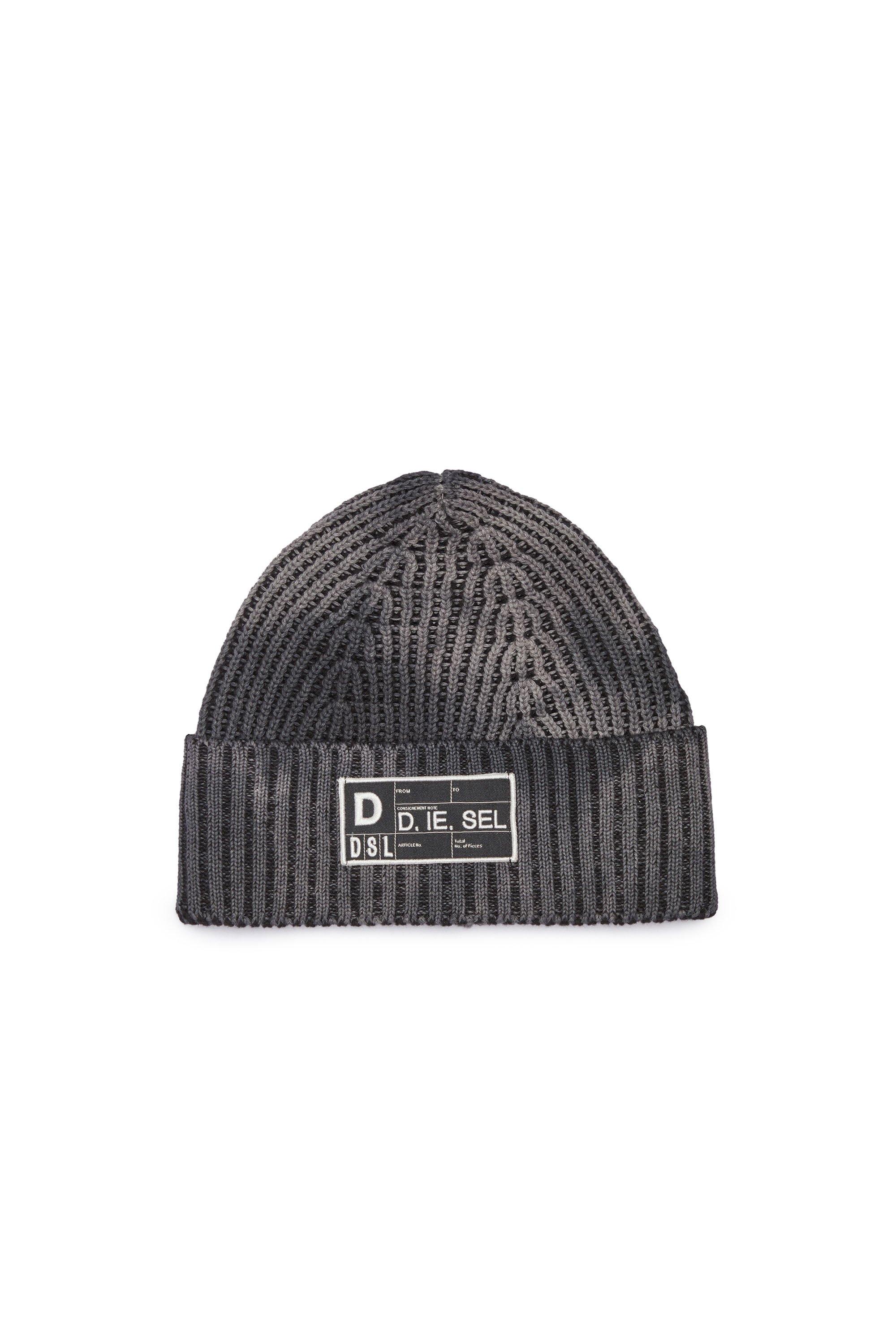 Diesel - K-ANGIS, Unisex's Cotton beanie with bad-dye effect in Black - 1