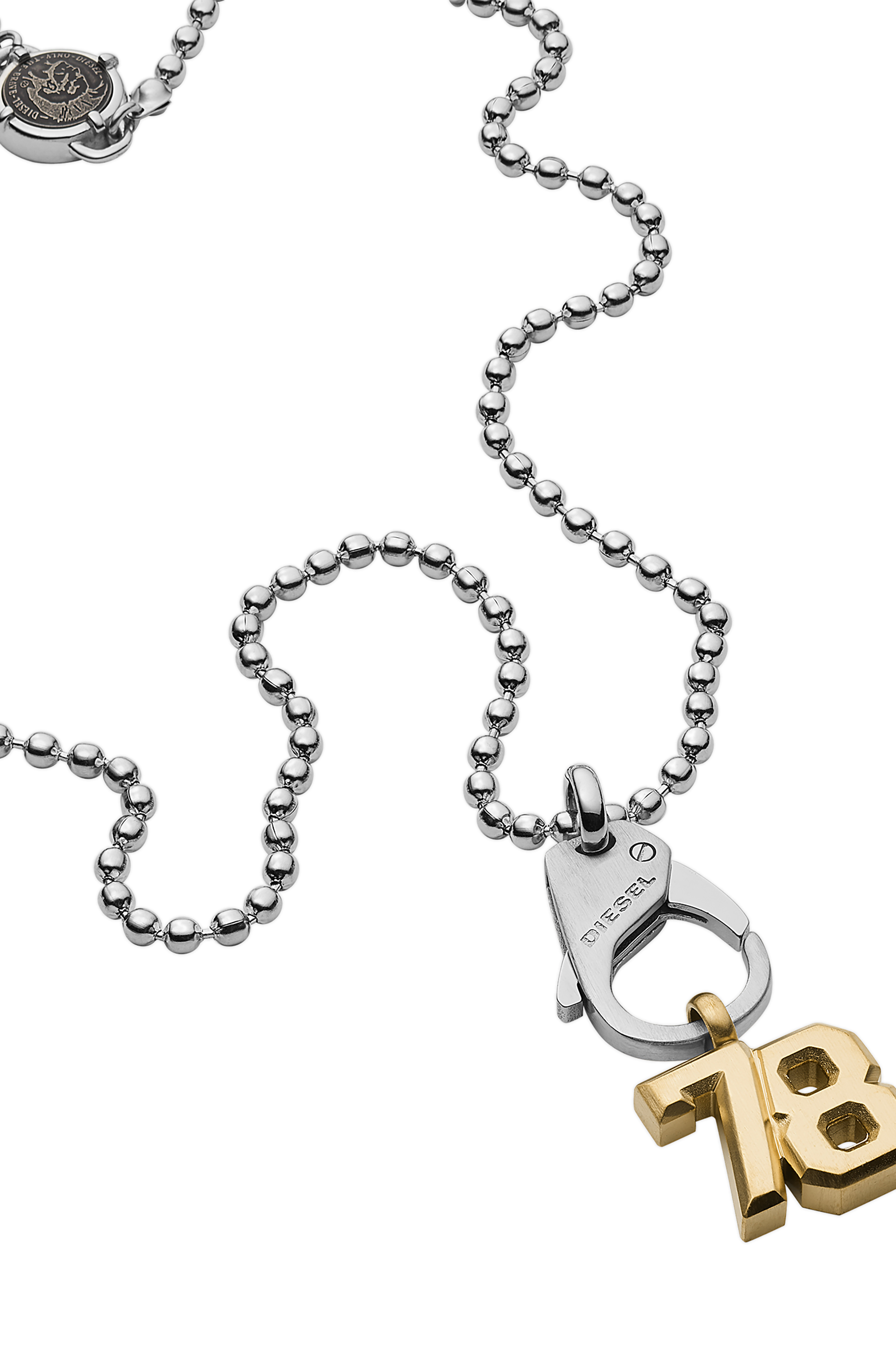 Diesel - DX1229, Man's Two-Tone Stainless Steel Pendant Necklace in Silver - 1