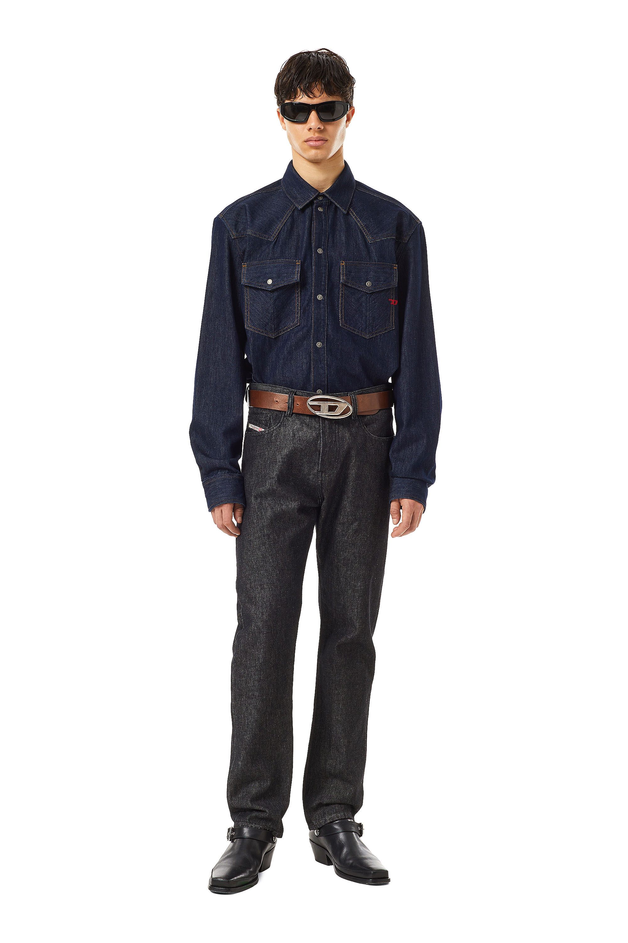 Diesel - Straight Jeans 2020 D-Viker Z9C34, Man's Straight Jeans - 2020 D-Viker in Black/Dark grey - 2