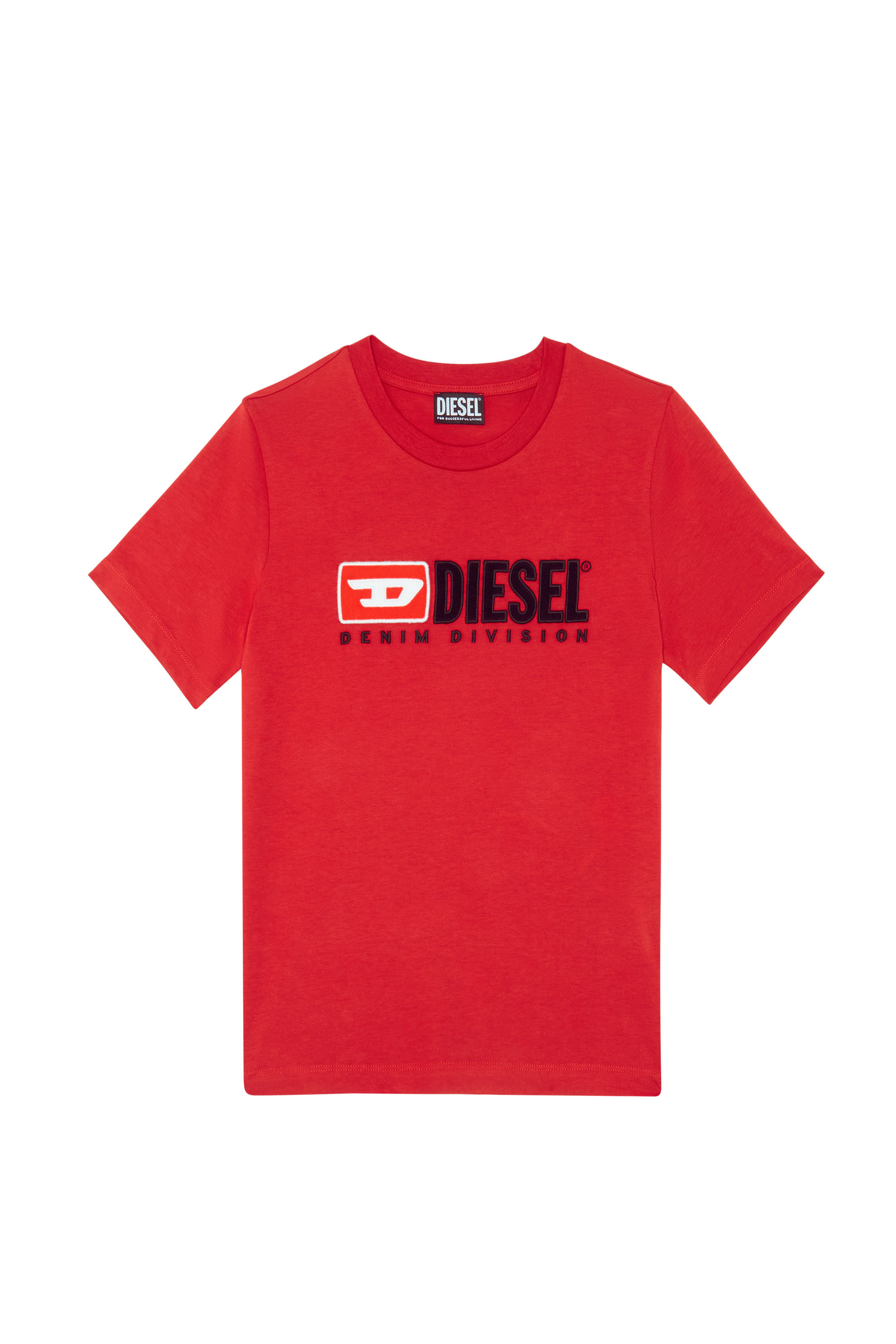 Diesel - T-REG-DIV, Woman's T-shirt with fleece patches in Red - 3