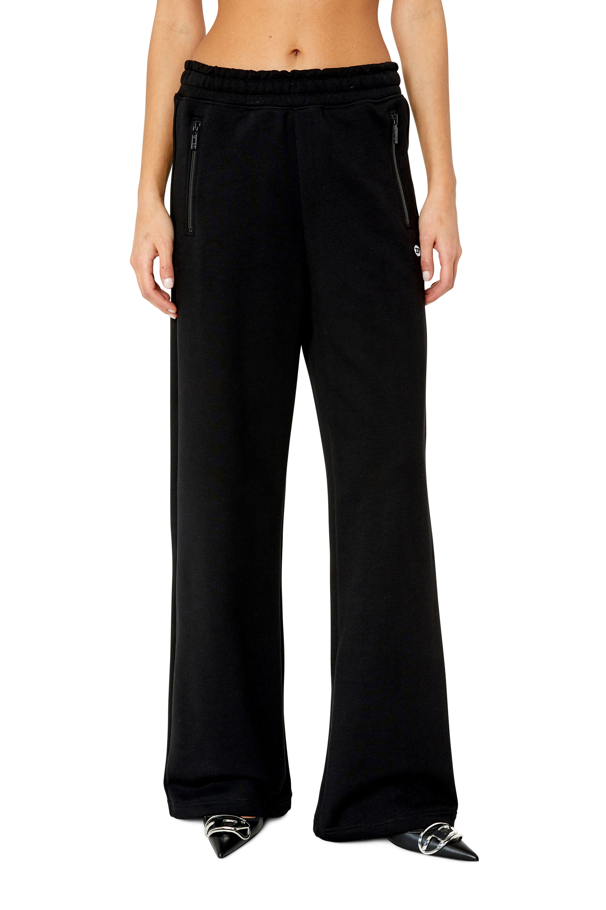 Diesel - P-ZAM-DOVAL-PJ, Woman's Track pants with oval 'D' patch in Black - 1
