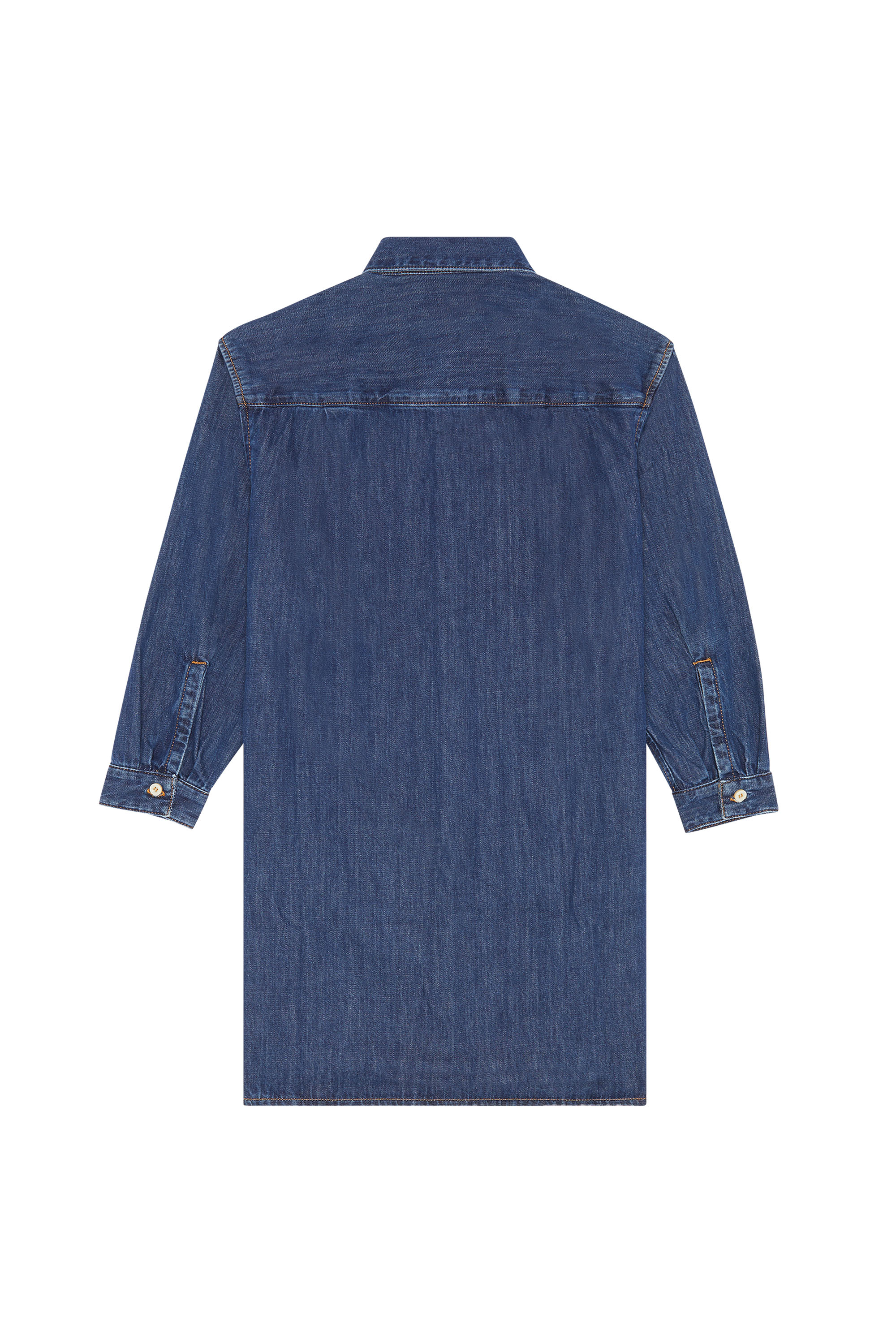 Diesel - DEBLEX, Woman's Denim shirt dress in Dark Blue - 2