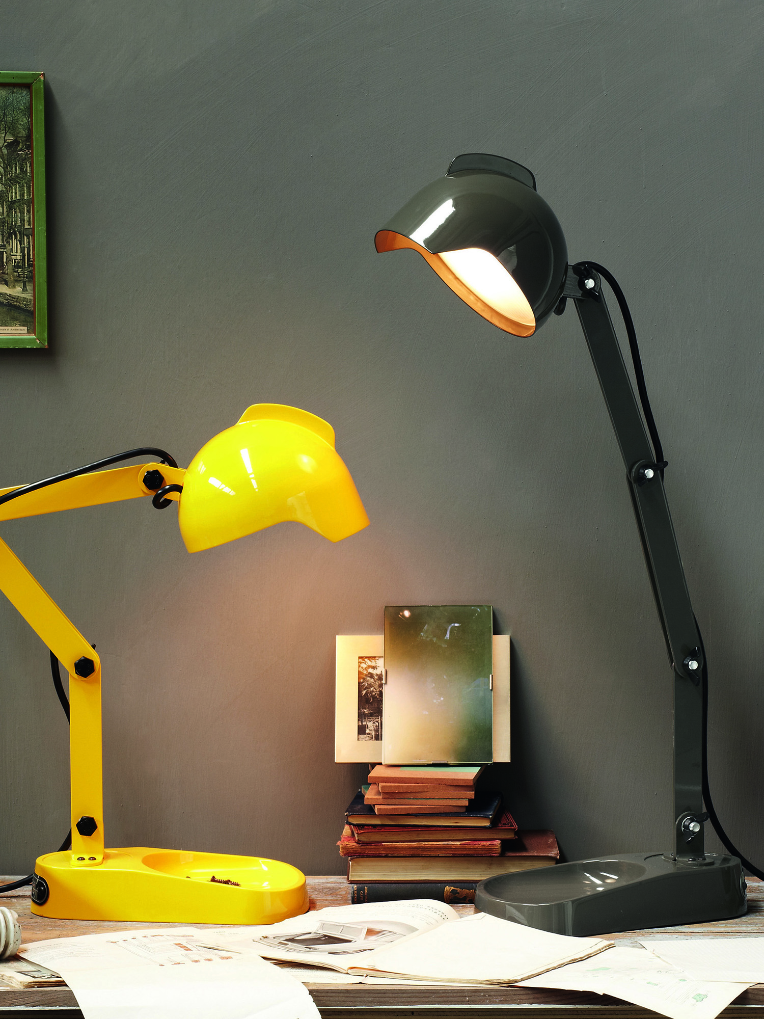 Diesel - DUII TAVOLO, Unisex's Lighting with adjustable arm in Green/Grey - 3