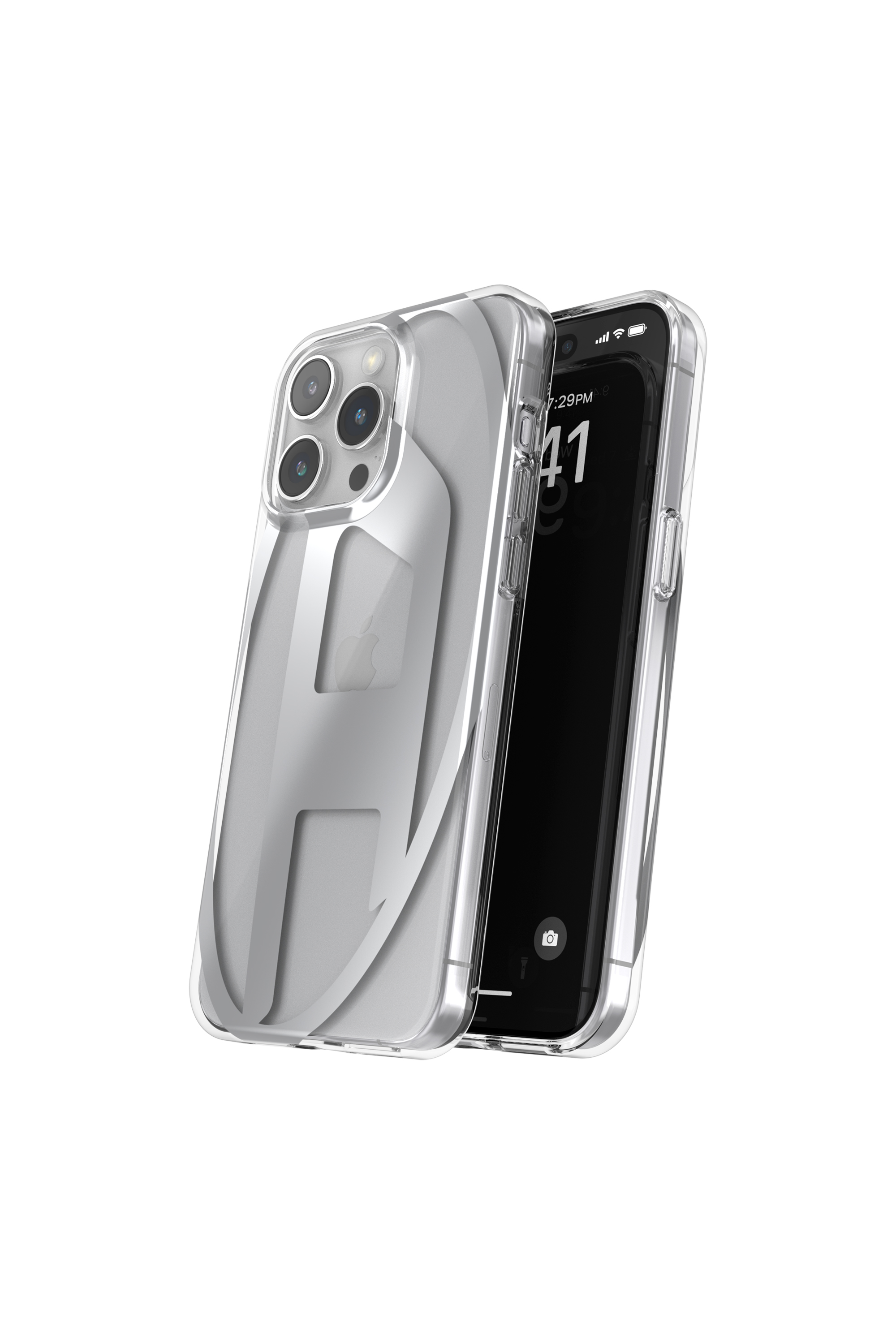 Diesel - 54204 MOULDED CASE, Unisex's Clear case D iP15 Pro Max in Silver - 3