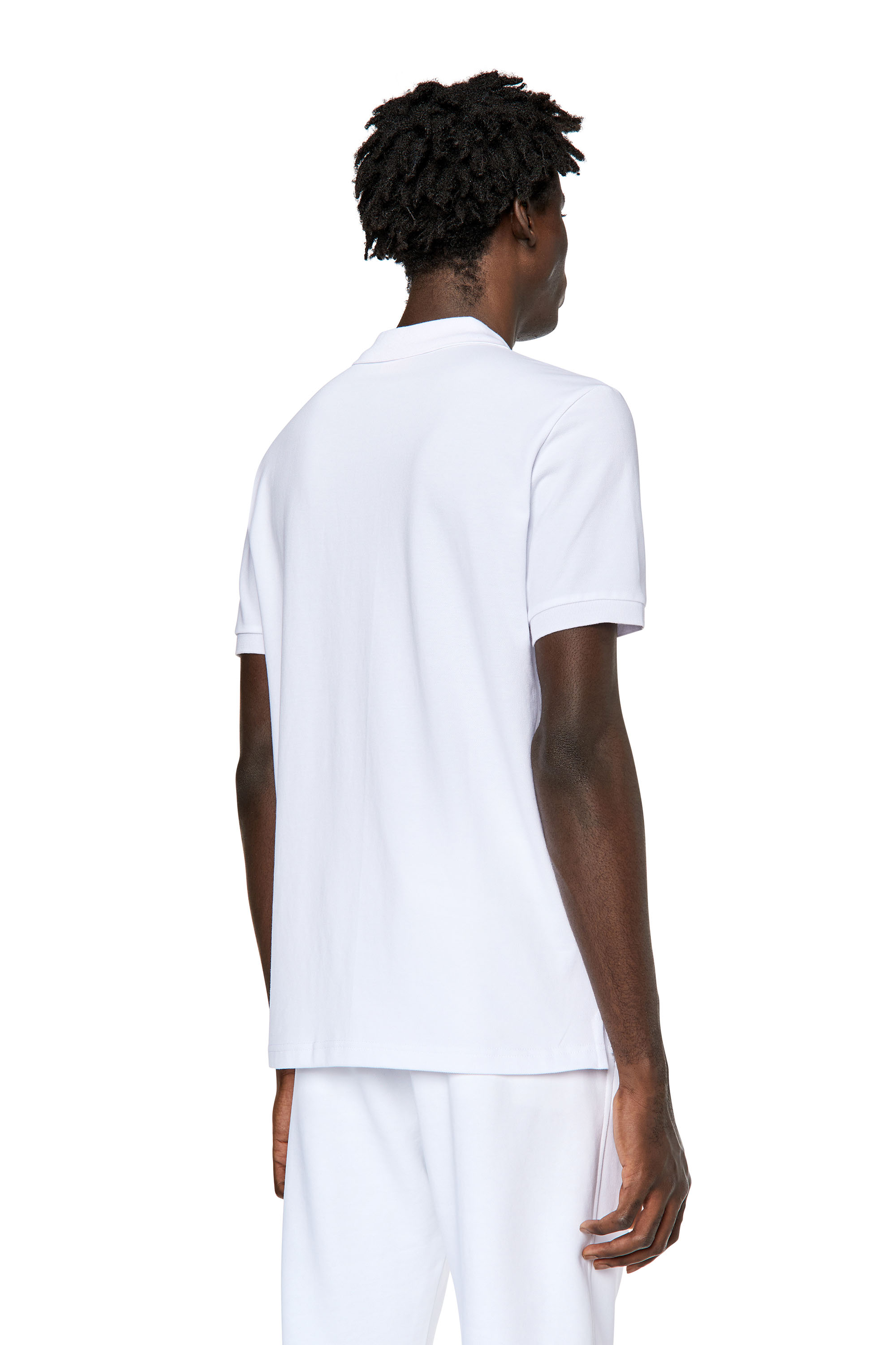 Diesel - T-SMITH-DIV, Man's Polo shirt with high-density logo print in White - 4