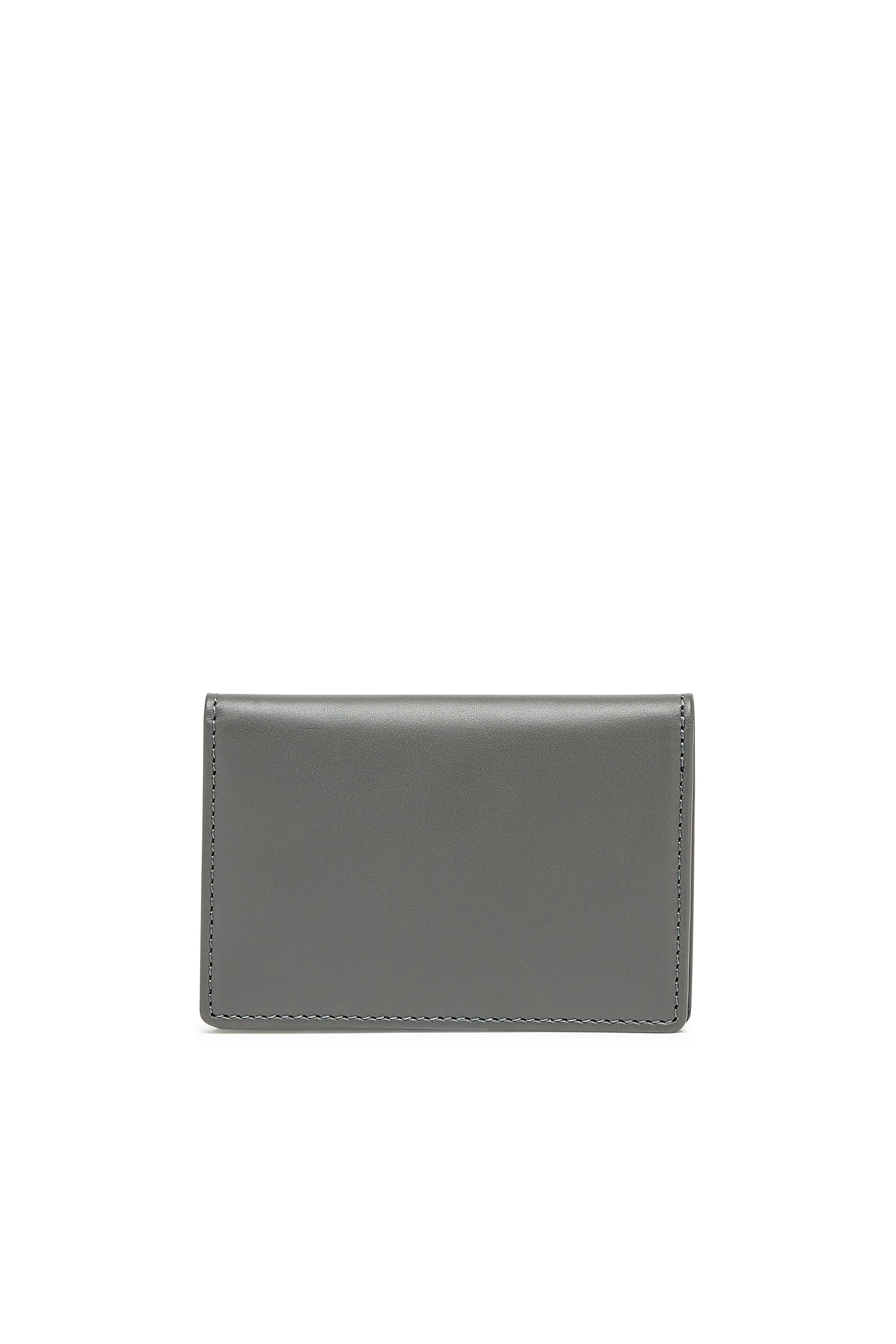 Diesel - BI-FOLD CARD HOLDER, Man's Bi-fold card holder in two-tone leather in Grey/Green - 2