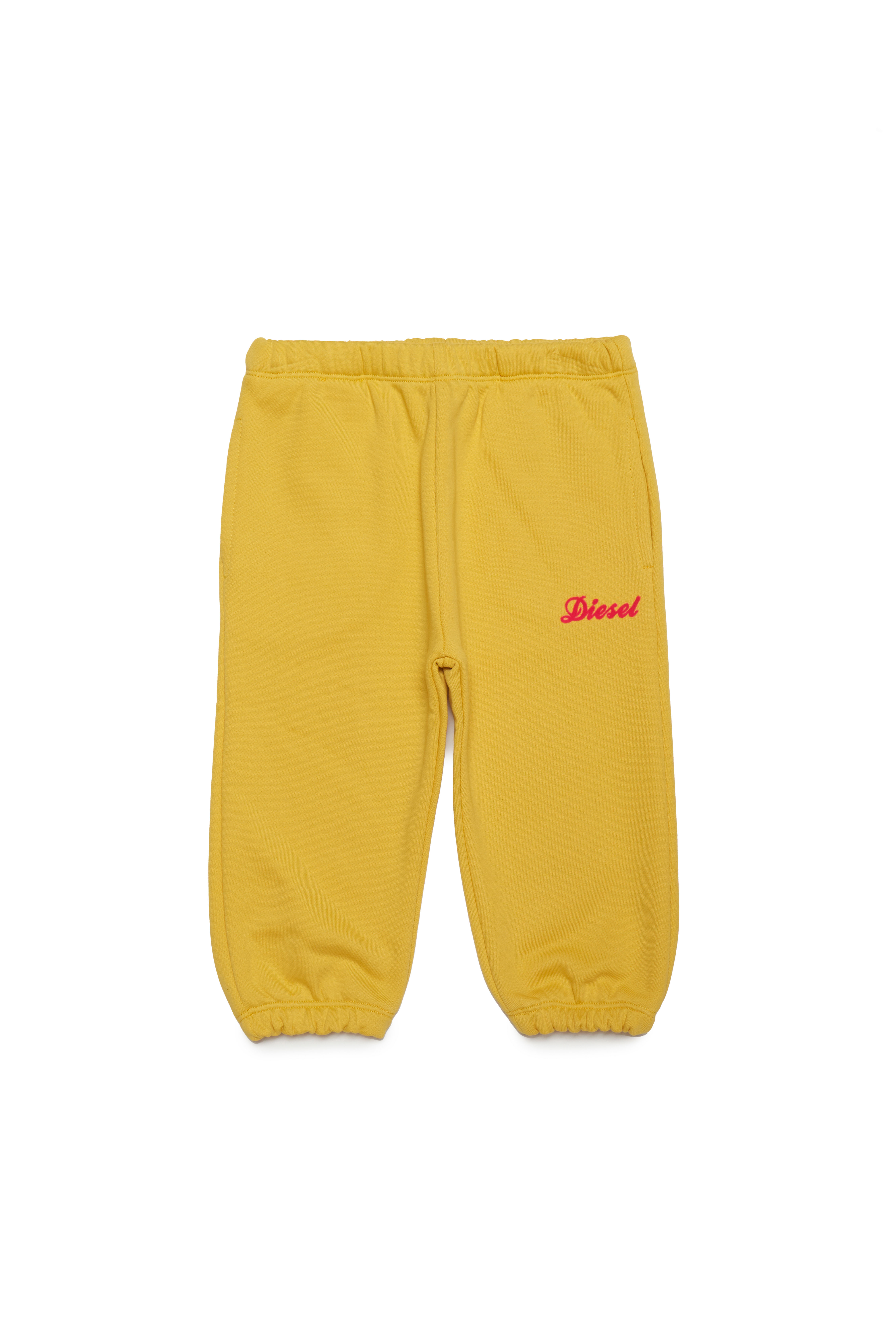 Diesel - PLIVETTIB, Woman's Track pants with cursive Diesel logo in Yellow - 1