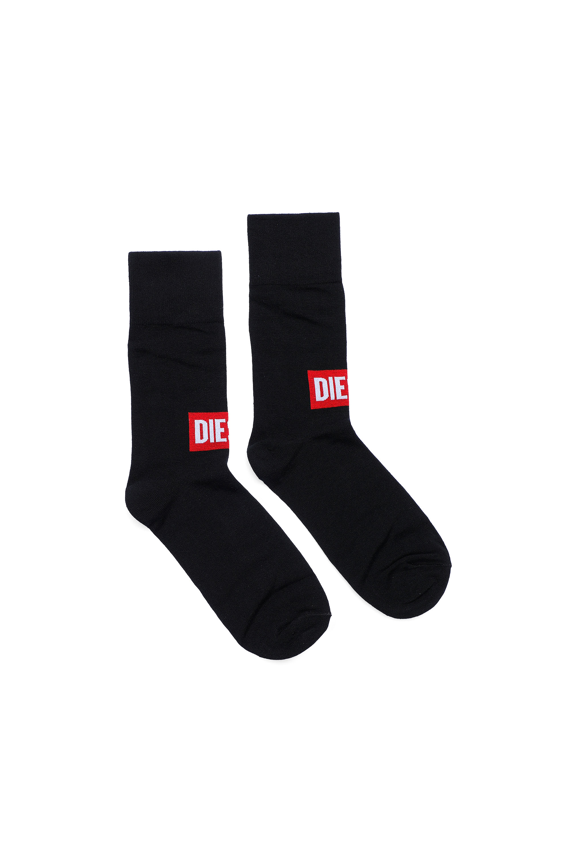 Diesel - SKM-RAY, Man's Socks with front Diesel logo in Black - 1