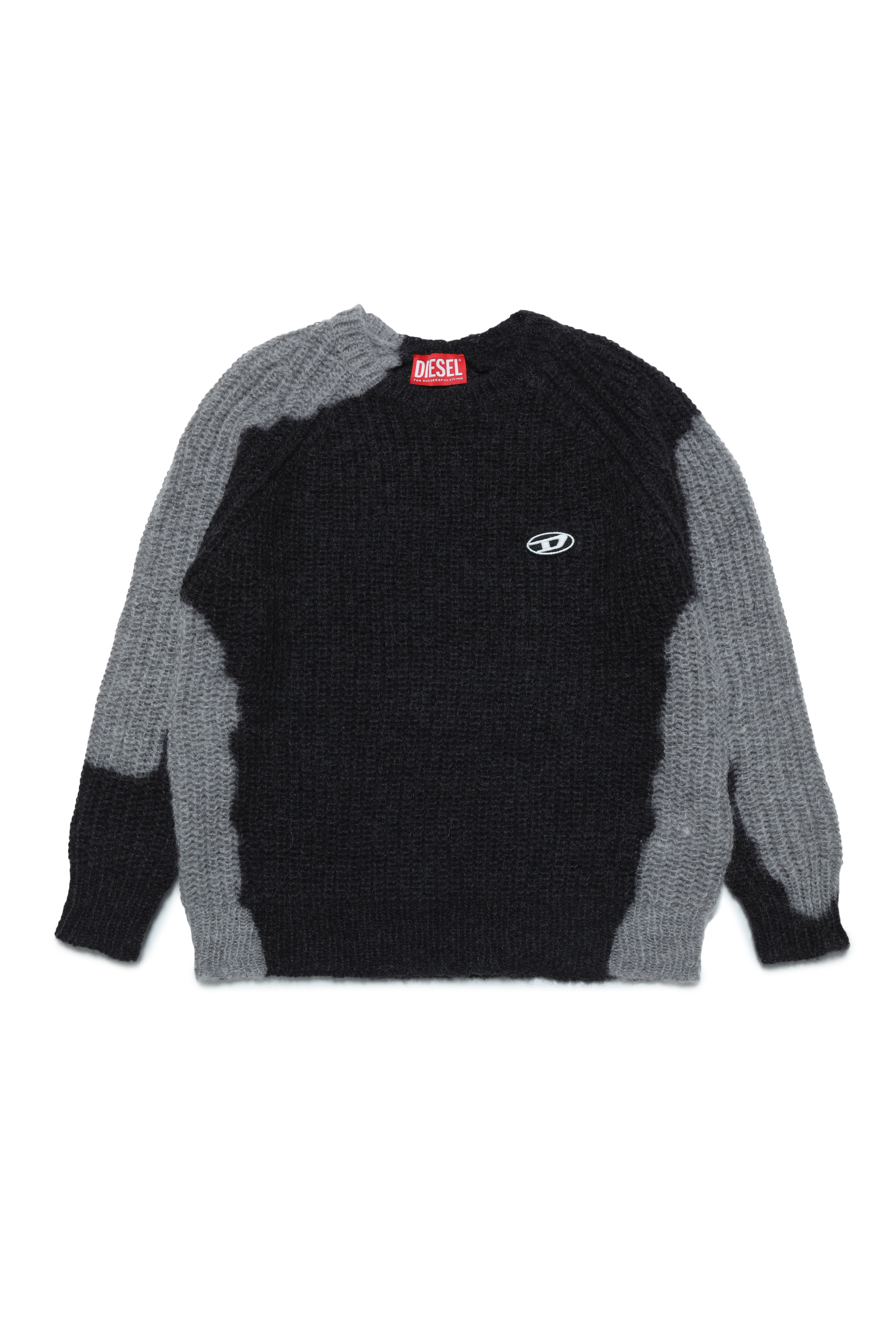Diesel - KOSIMO OVER, Unisex's Faded jumper in wool and mohair blend in Black - 1