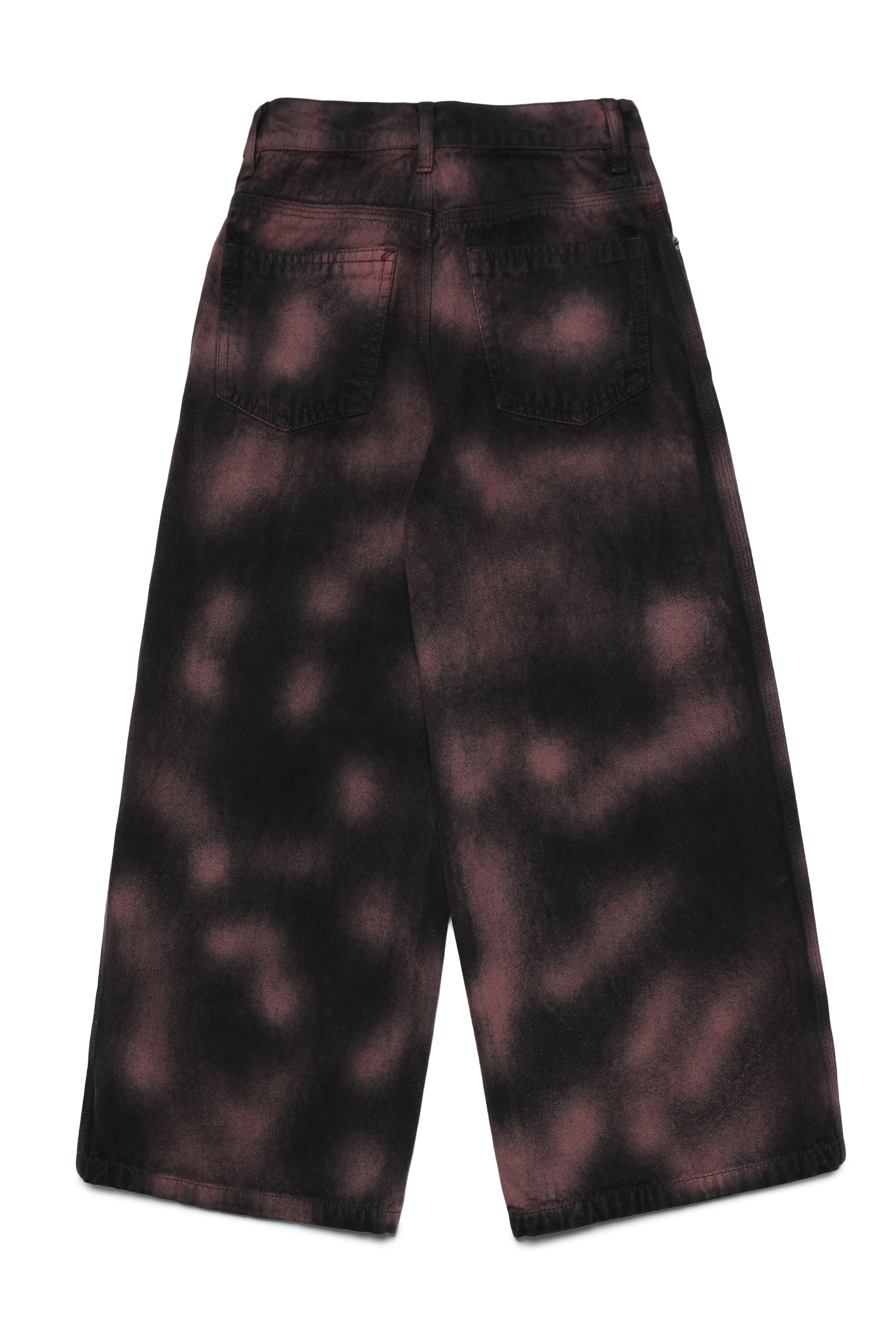 Diesel - POPOI, Woman's Wide-leg pants with blotchy wash in Dark Violet - 2