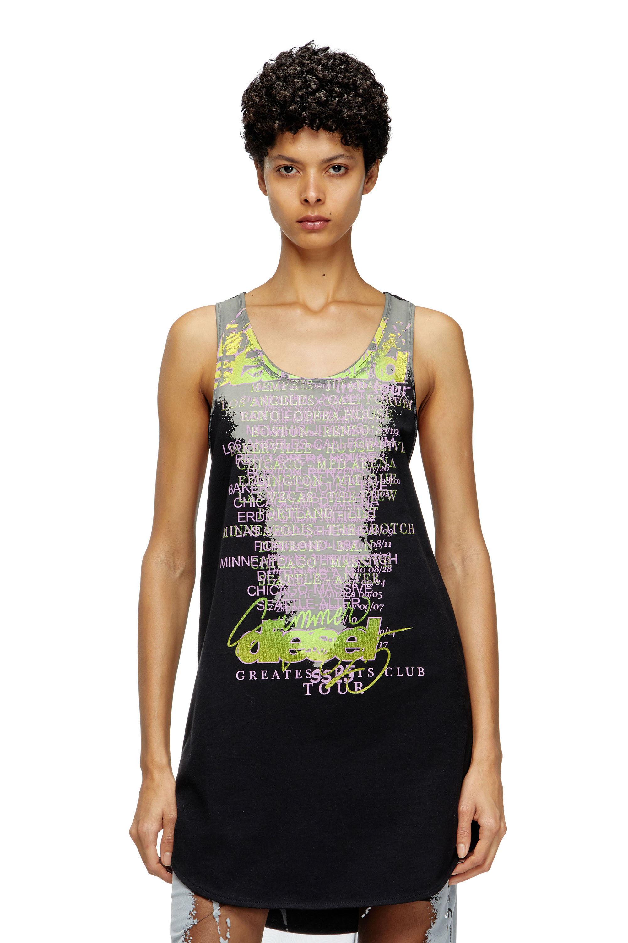 Diesel - T-SHAN, Unisex's Tank top with lyrics print in Black - 1
