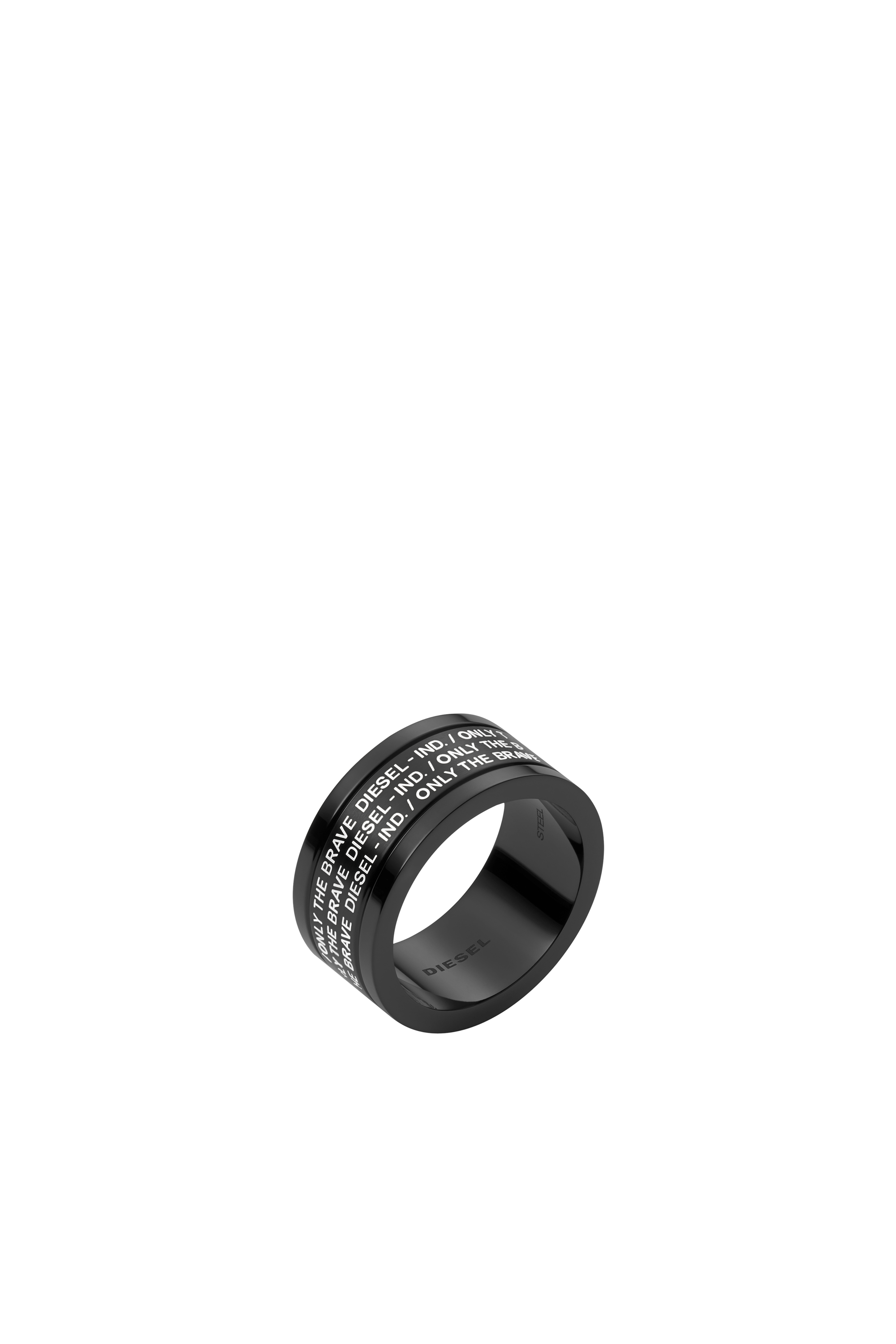 Diesel - DX1289, Man's Black stainless steel ring in Black - 1