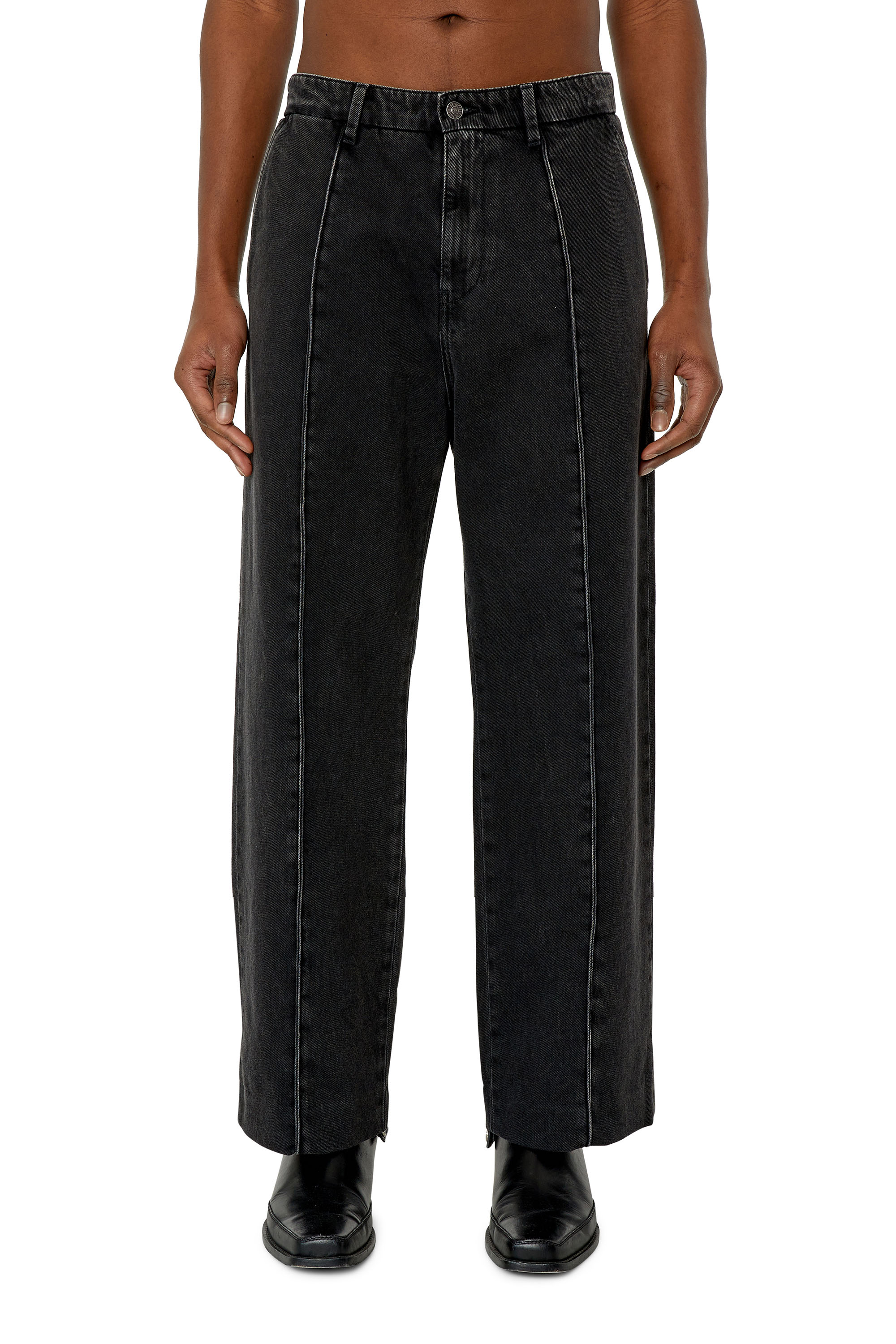 Diesel - Straight Jeans D-Chino-Work 09B88, Man's Straight Jeans - D-Chino-Work in Black/Dark grey - 1