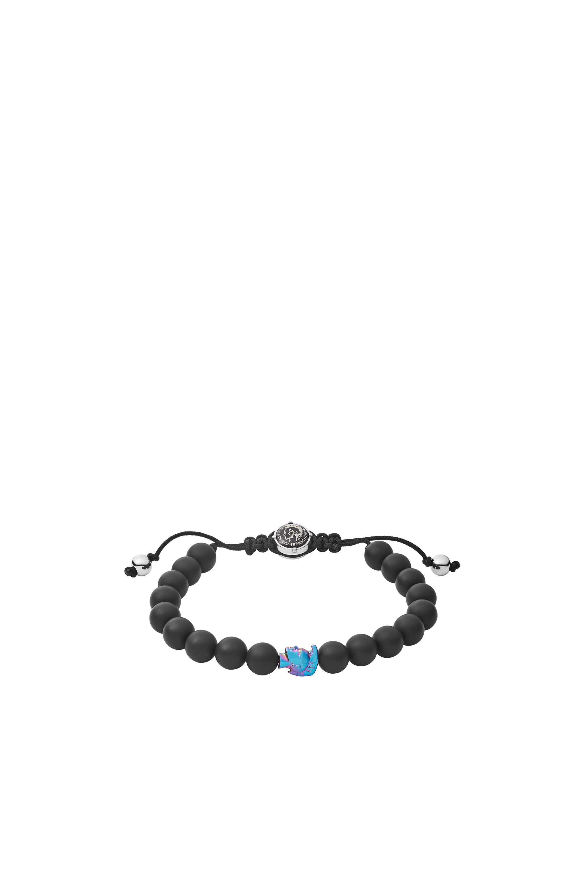 Diesel - DX1271, Man's Diesel Matte Black "Only the Brave" Icon Beaded Bracelet in Black - 1