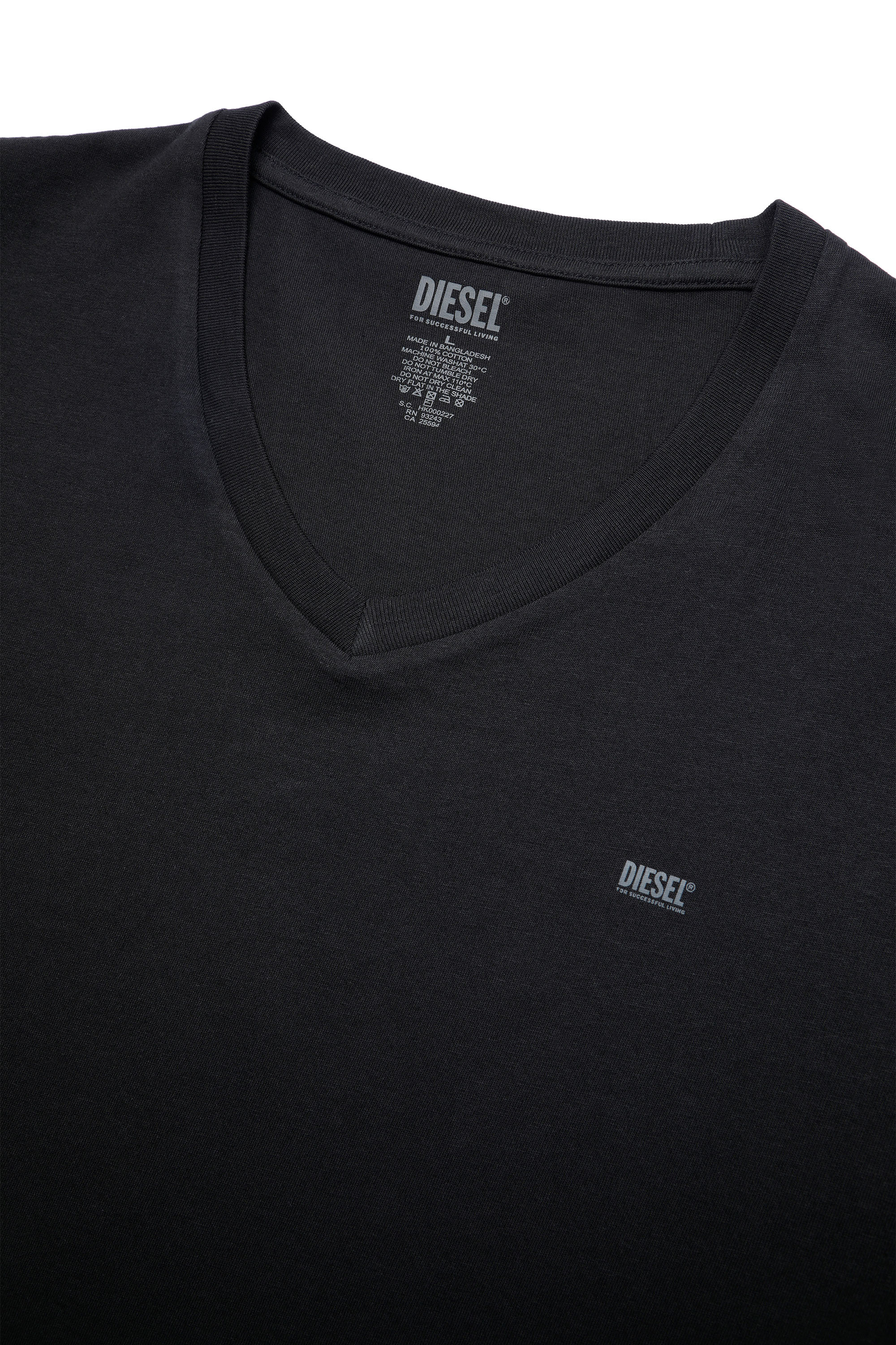 Diesel - UMTEE-MICHAEL-TUBE-TWOPACK, Man's Two-pack V-neck T-shirts with logo print in Black - 4