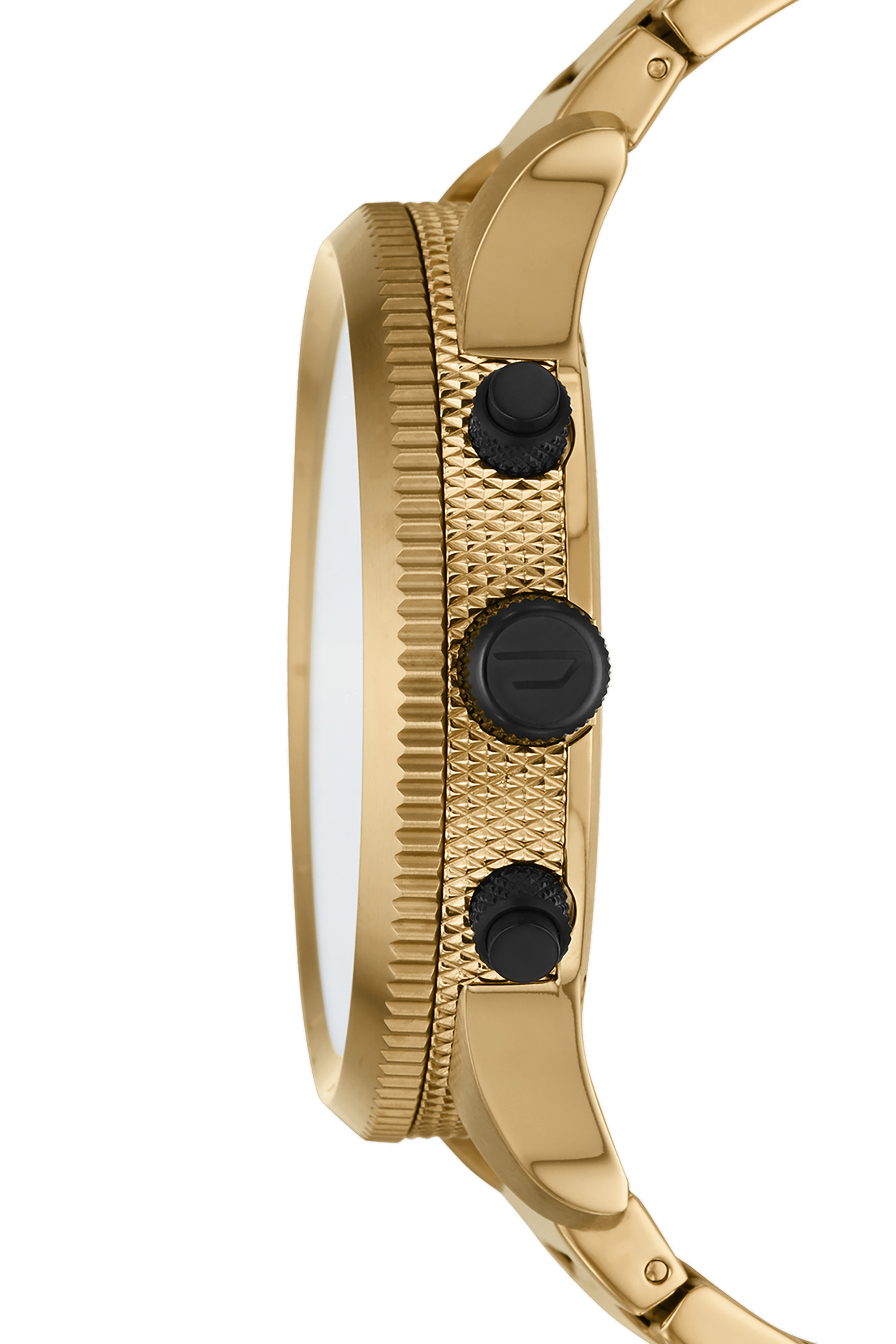 Diesel - DZ4488, Man's Rasp Chrono chronograph gold-tone stainless steel watch in Gold/Black - 2