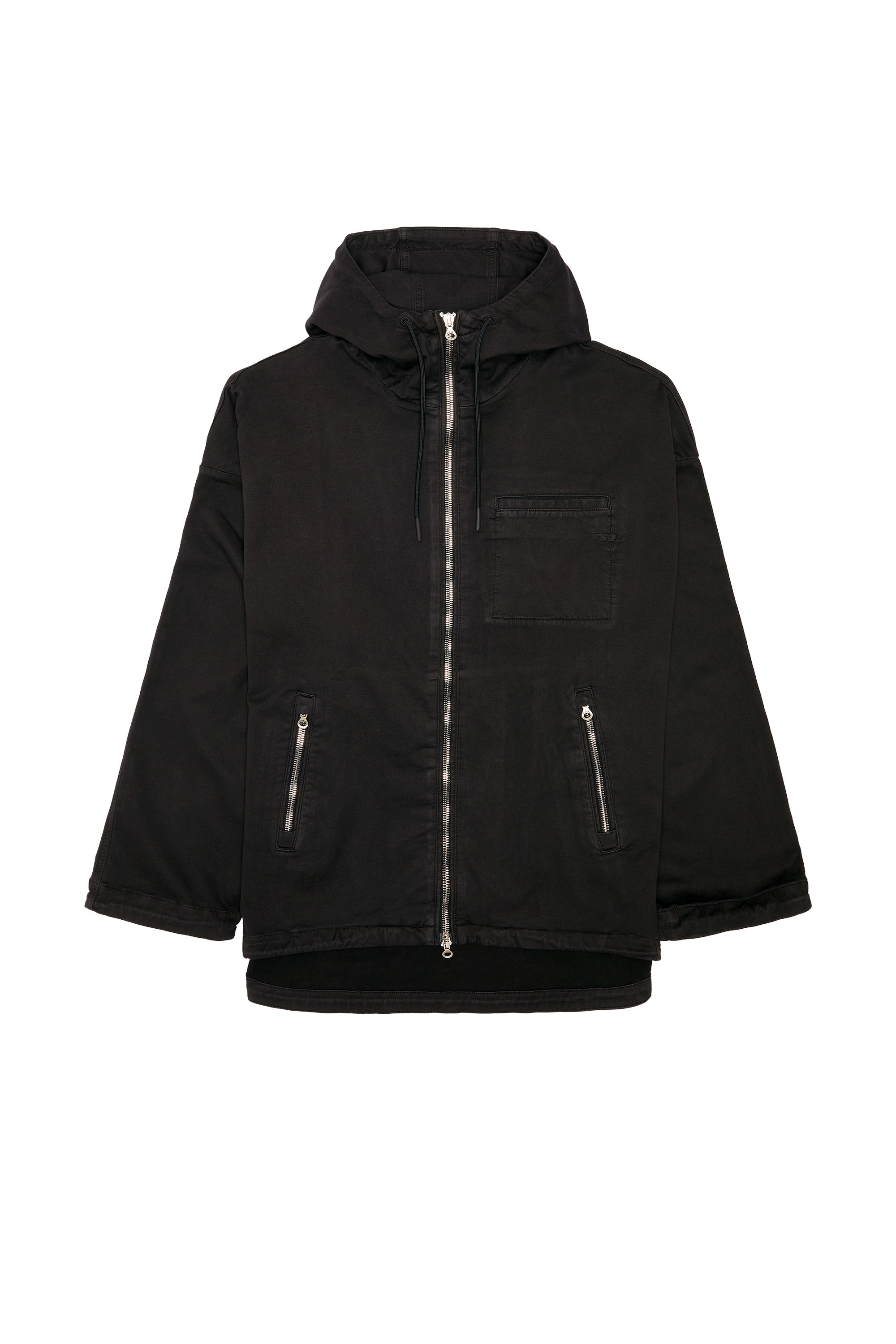Diesel - D-HENNES JOGG, Man's Hooded JoggJeans jacket in Black - 3