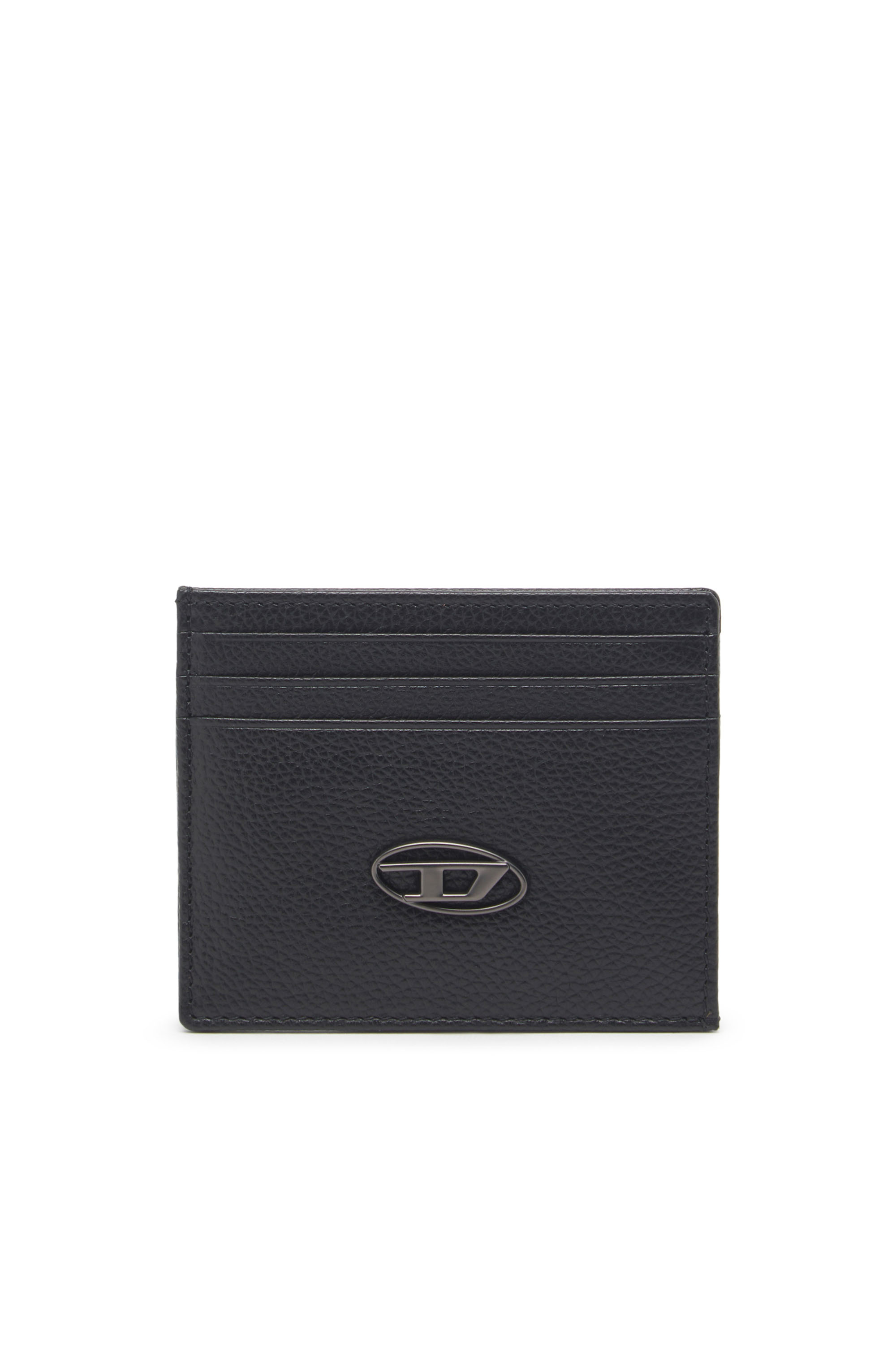 Diesel - CARD CASE, Man's Card case in grained leather in Black - 1