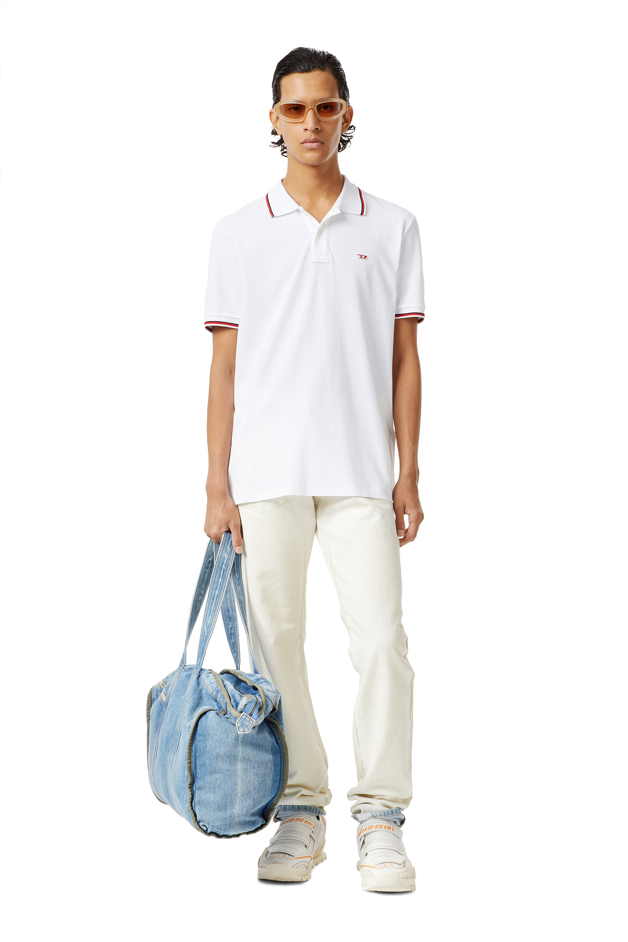 Diesel - T-SMITH-D, Man's Polo shirt with D logo in White - 2