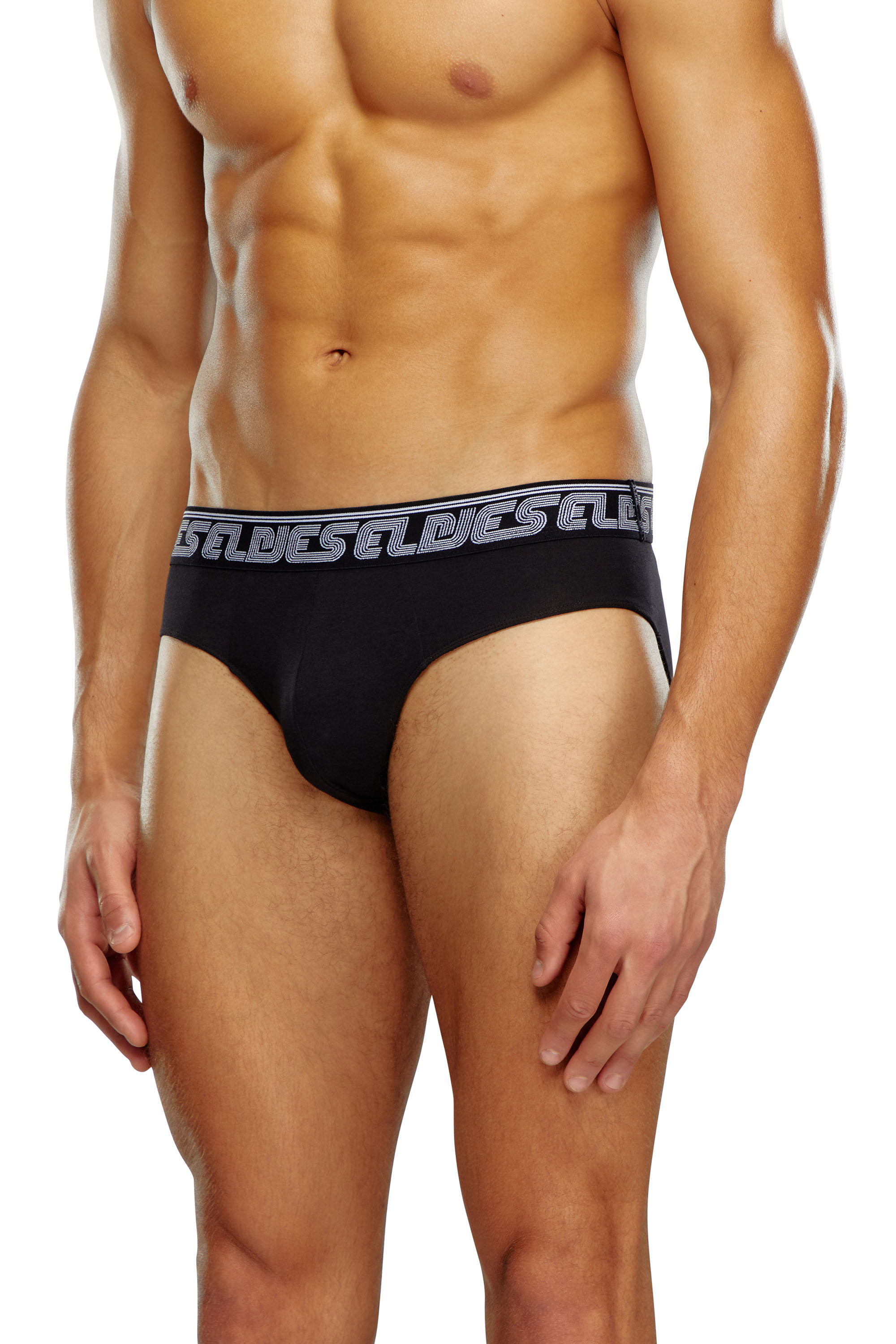Diesel - UMBR-ANDRETHREEPACK, Man's Three-pack briefs plain and DSL-print in Black/Red - 2