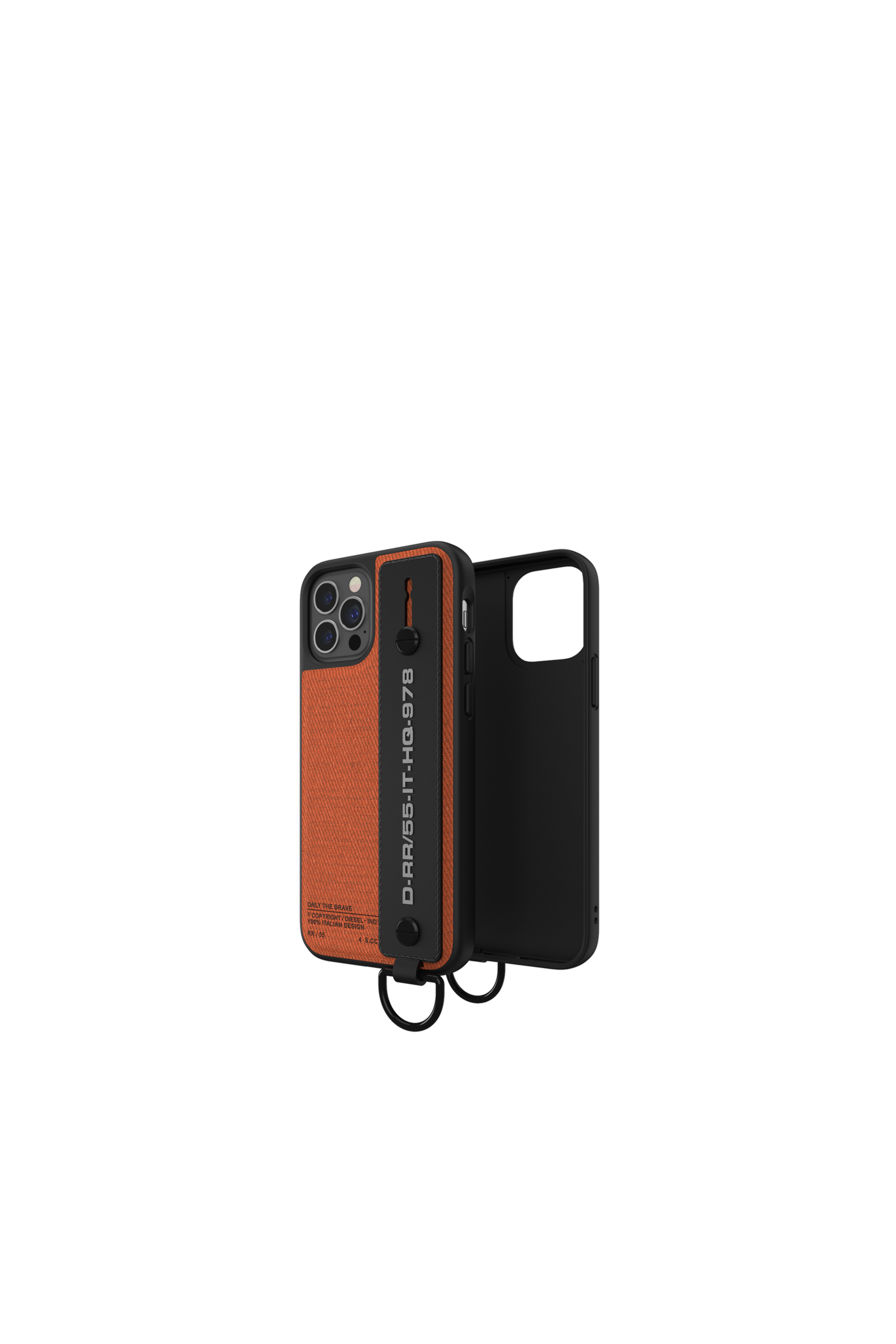 Diesel - 44288 HANDSTRAP CASE, Unisex's Handstrap case utility twill for iPhone 12 / 12 Pro in Orange - 1