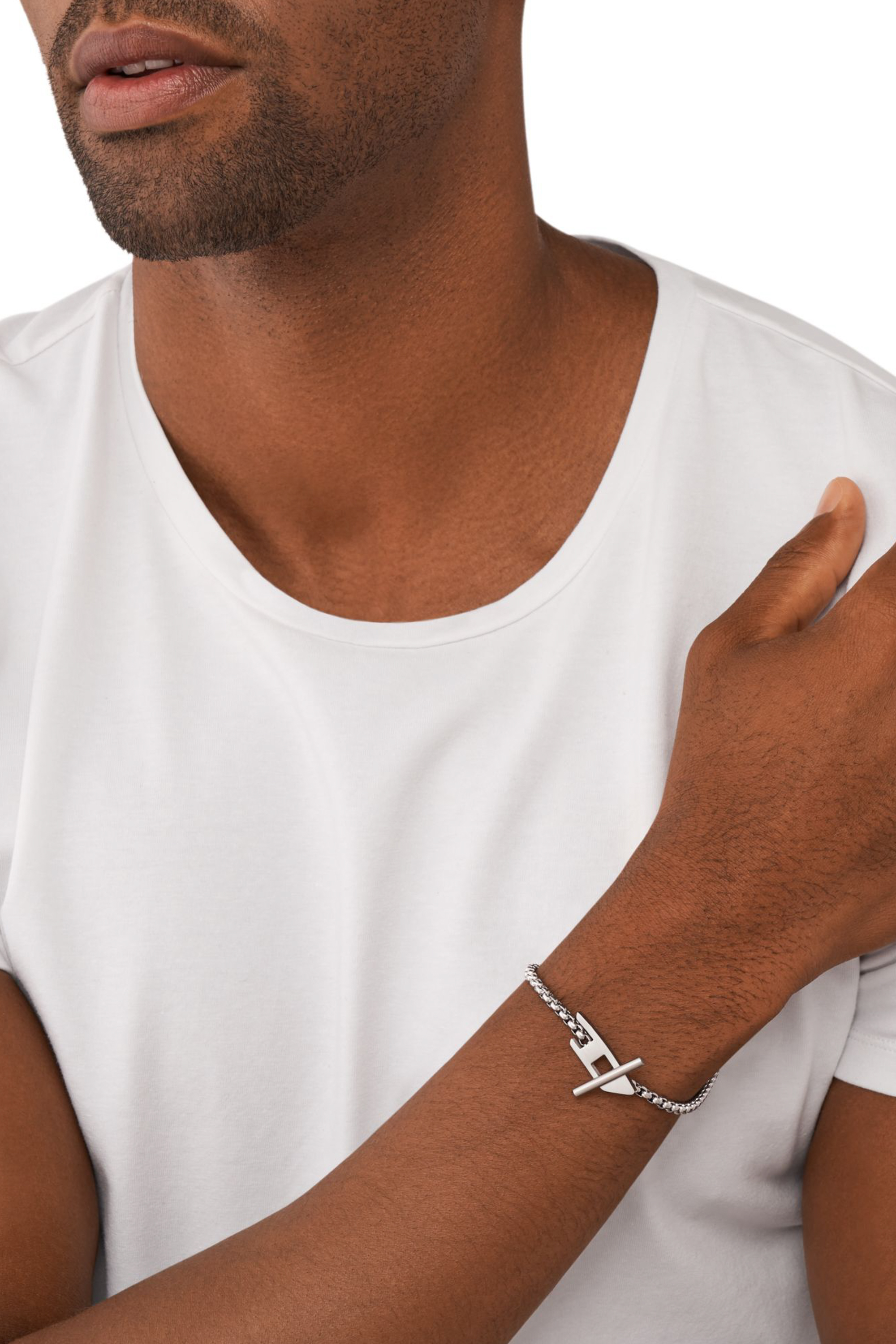 Diesel - DX1476, Unisex's Stainless steel chain bracelet in Silver - 4